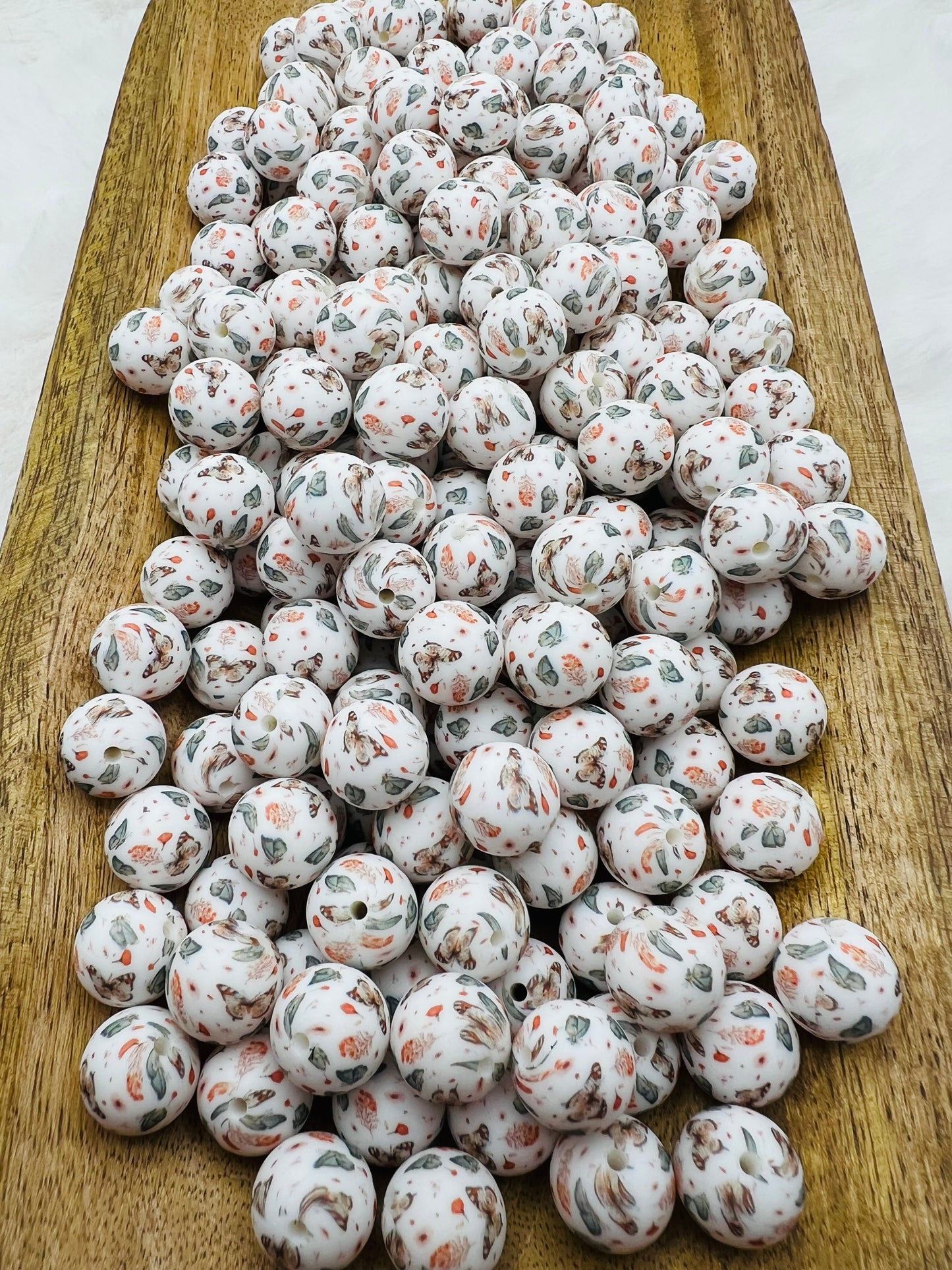 15mm pastel butterflies silicone beads