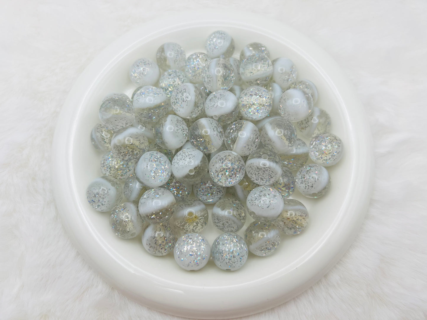 20mm glitter film cat eye acrylic beads (10 different colors)