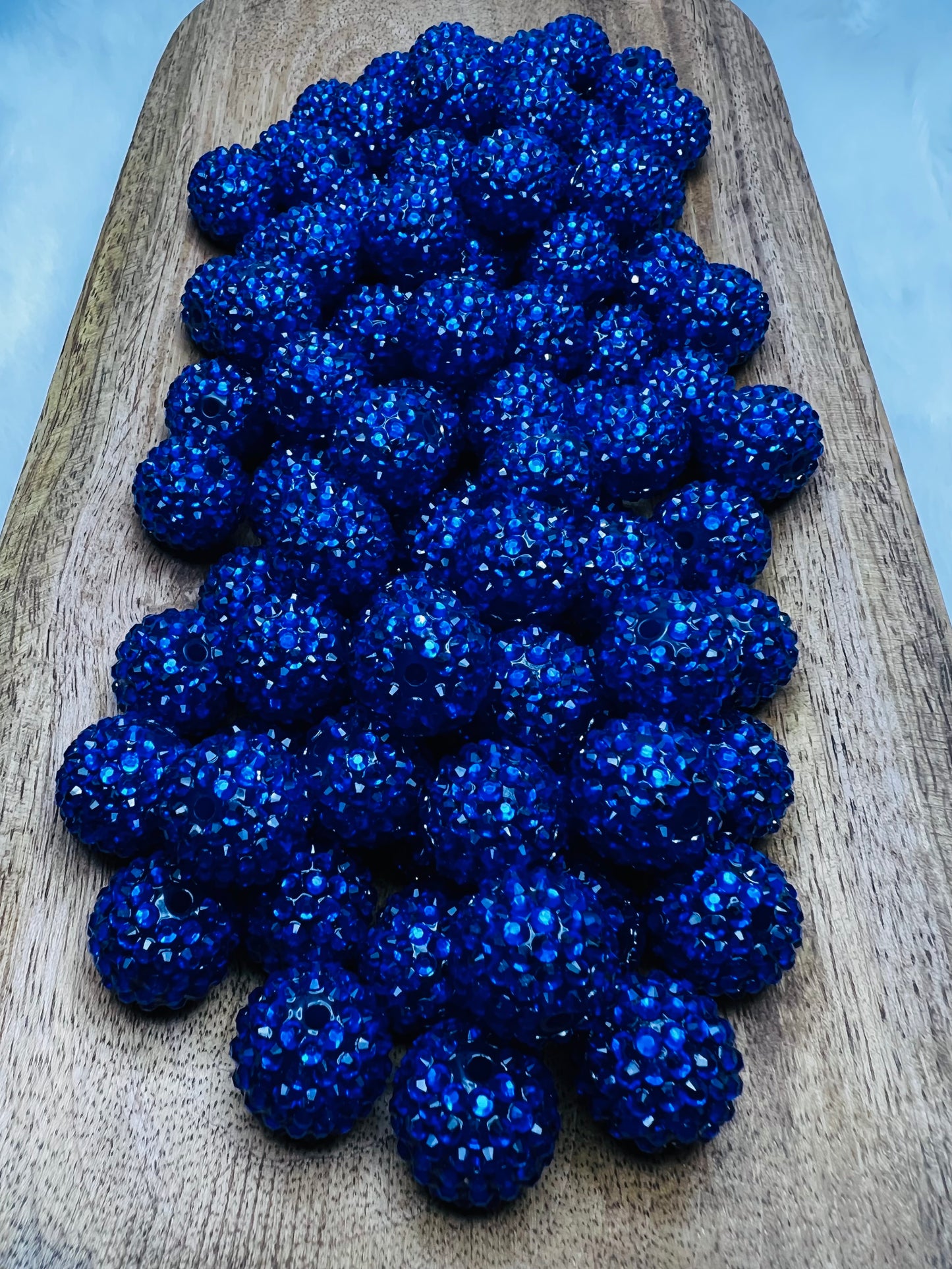 20mm Royal blue rhinestone beads