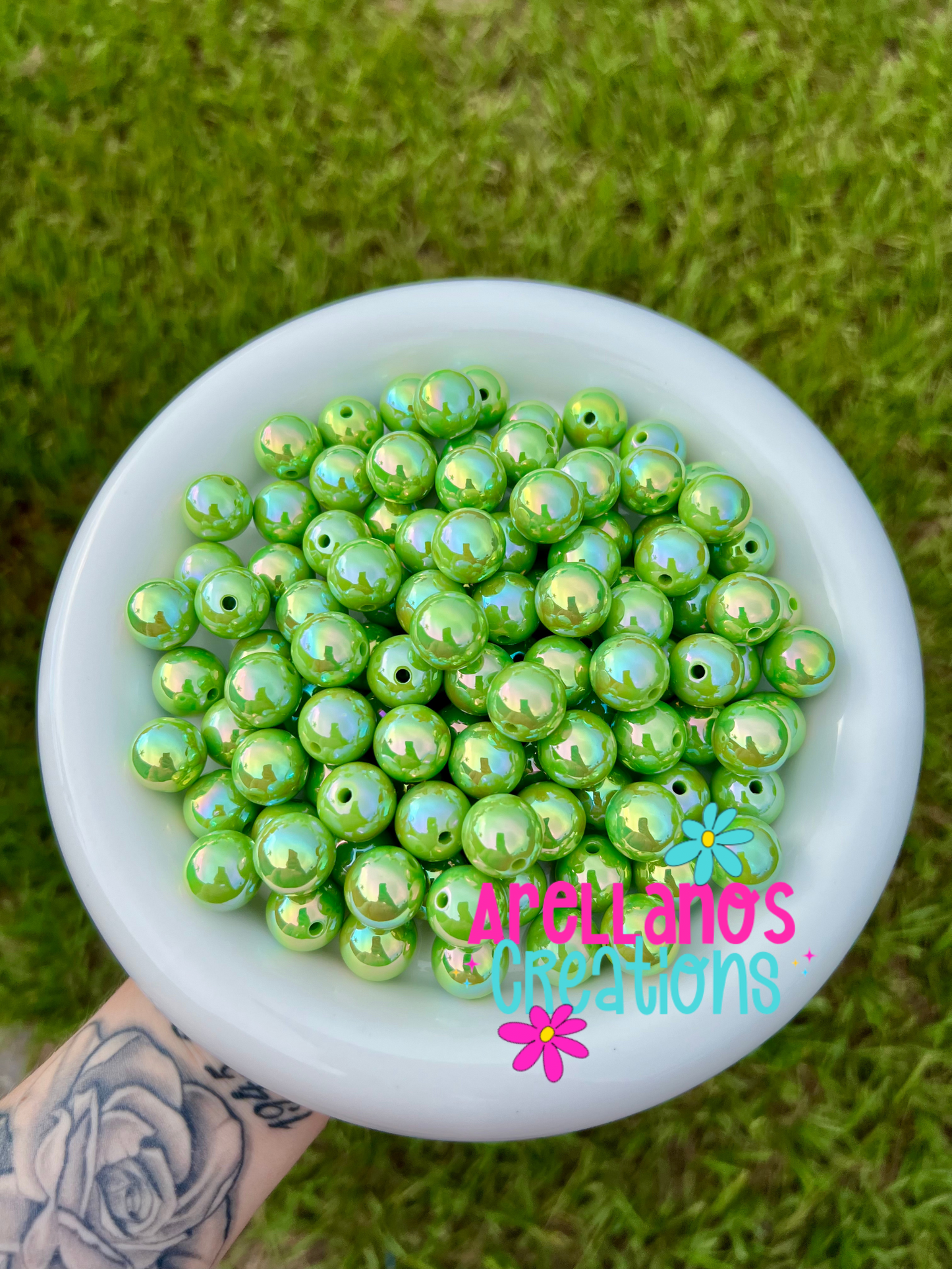 16mm solid iridescent AB acrylic beads (pack of 10)