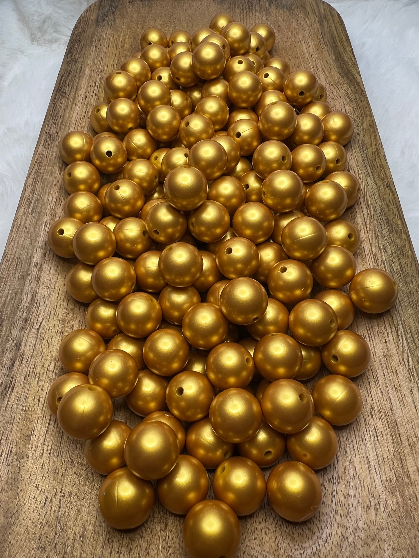 Gold 15mm shimmer silicone beads (sold individually)