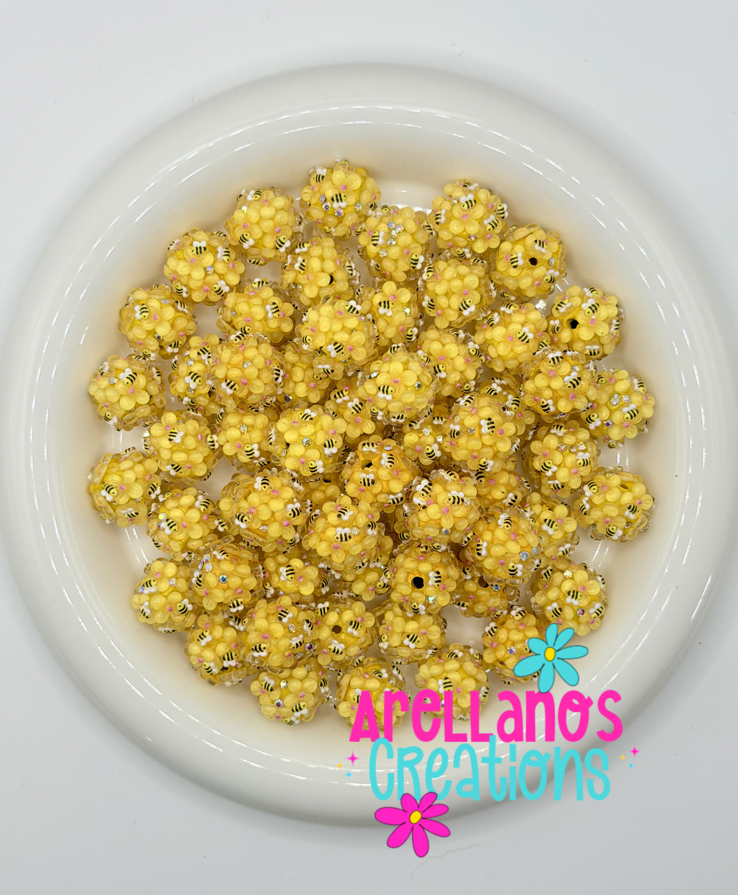 16mm Fancy Bumblebee Beads (1PC) Blue or Yellow