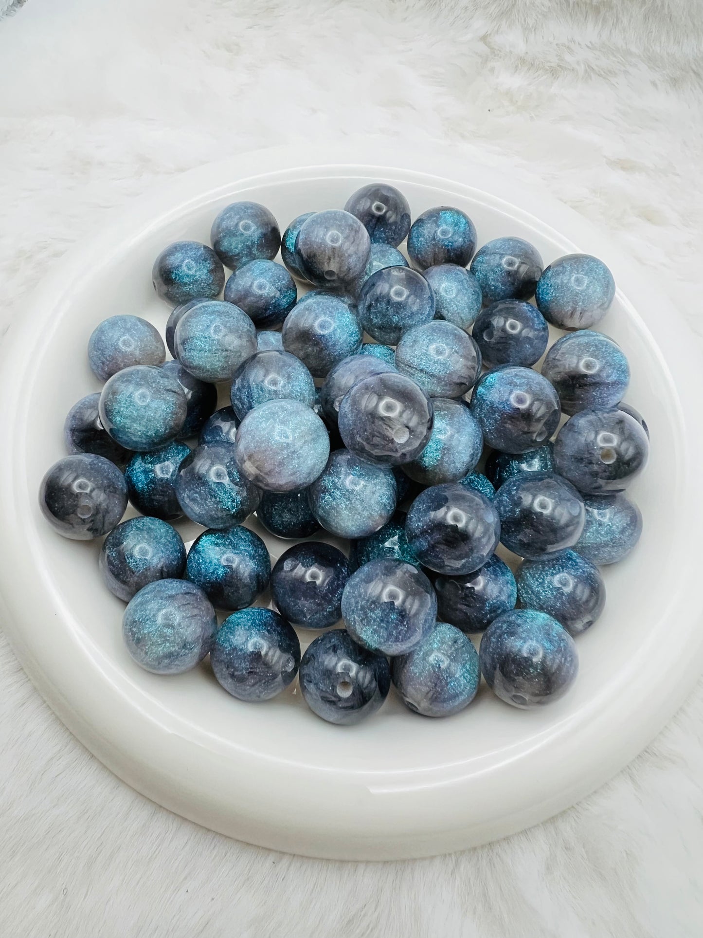 20mm glitter galaxy acrylic beads (8 different colors)