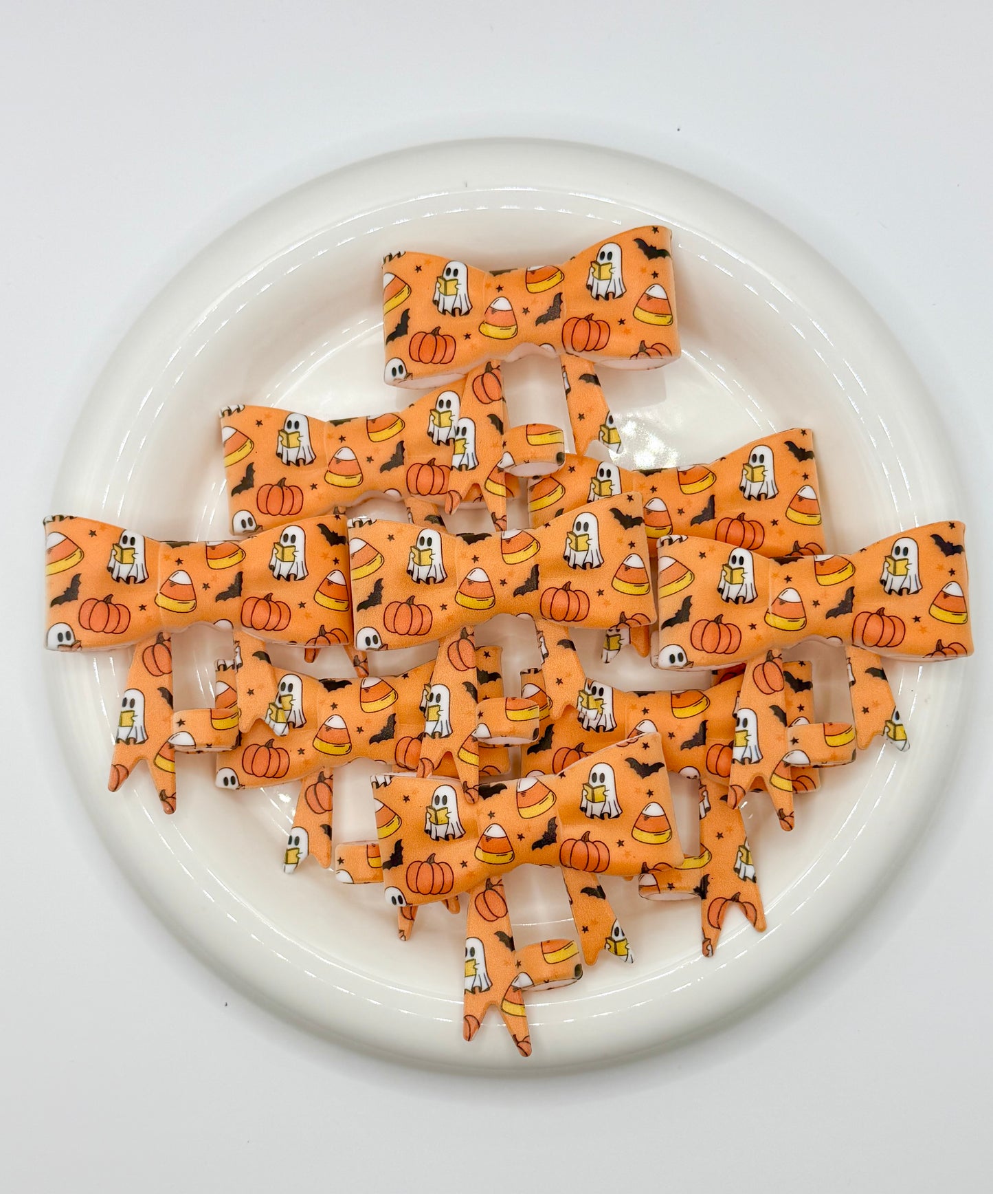 #369 Candy Corn Cuties Large Bow Straw Topper (1ct)