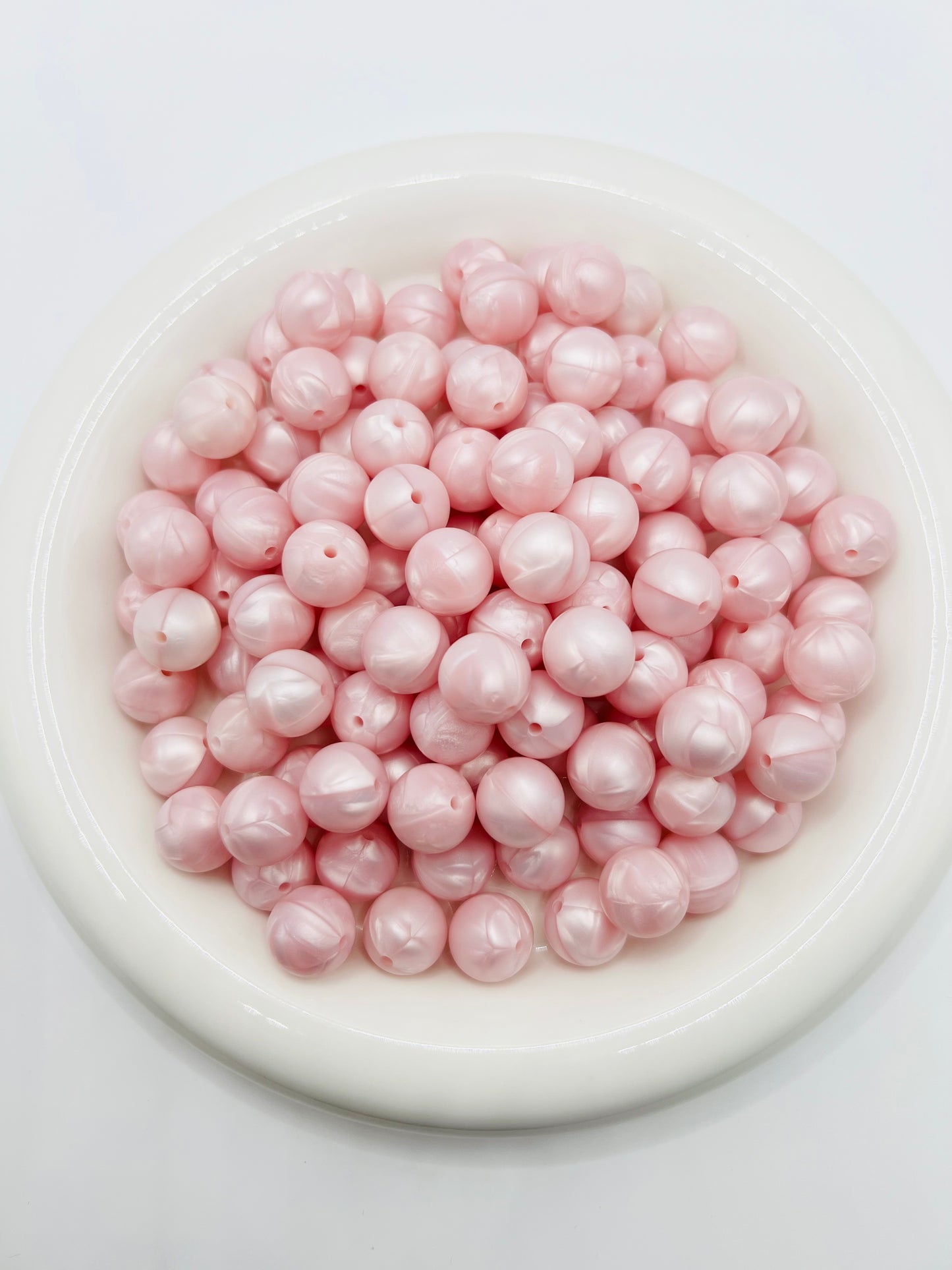 15mm icy pink solid silicone beads