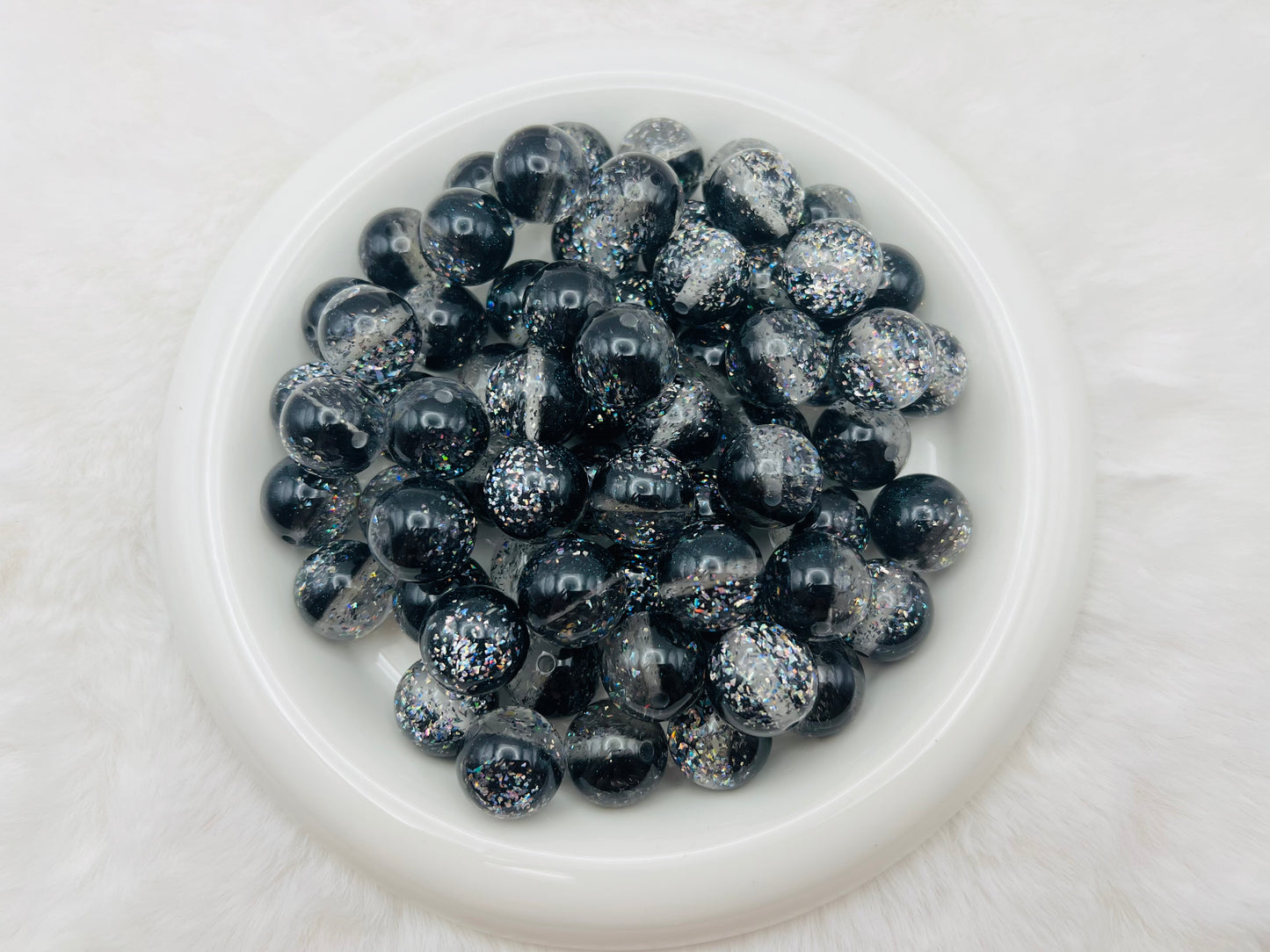 20mm glitter film cat eye acrylic beads (10 different colors)