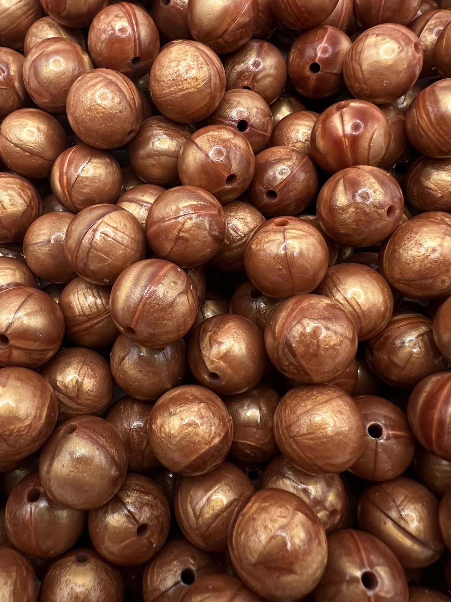 15mm copper liquid silicone beads