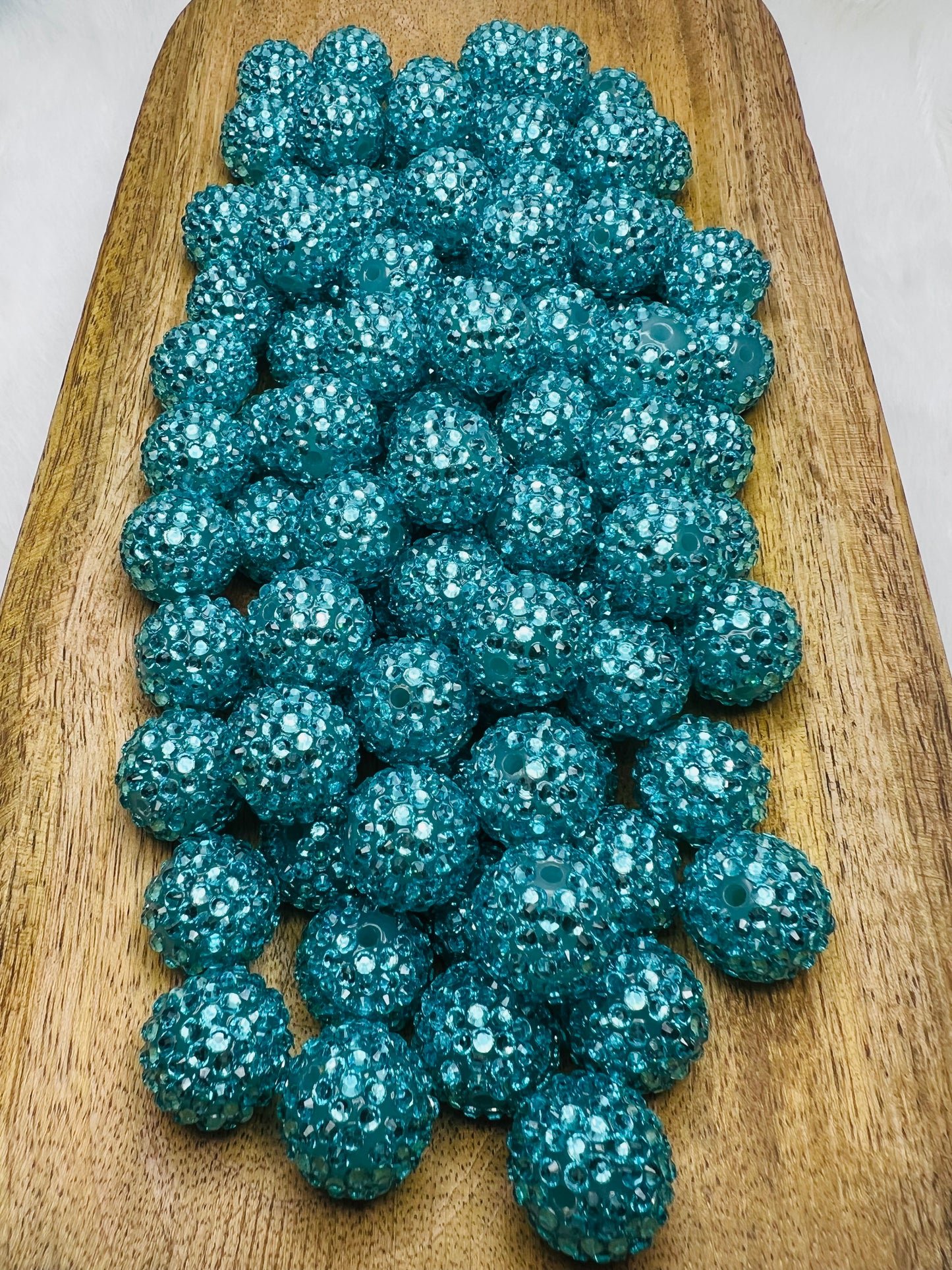 Aqua 20mm rhinestone beads