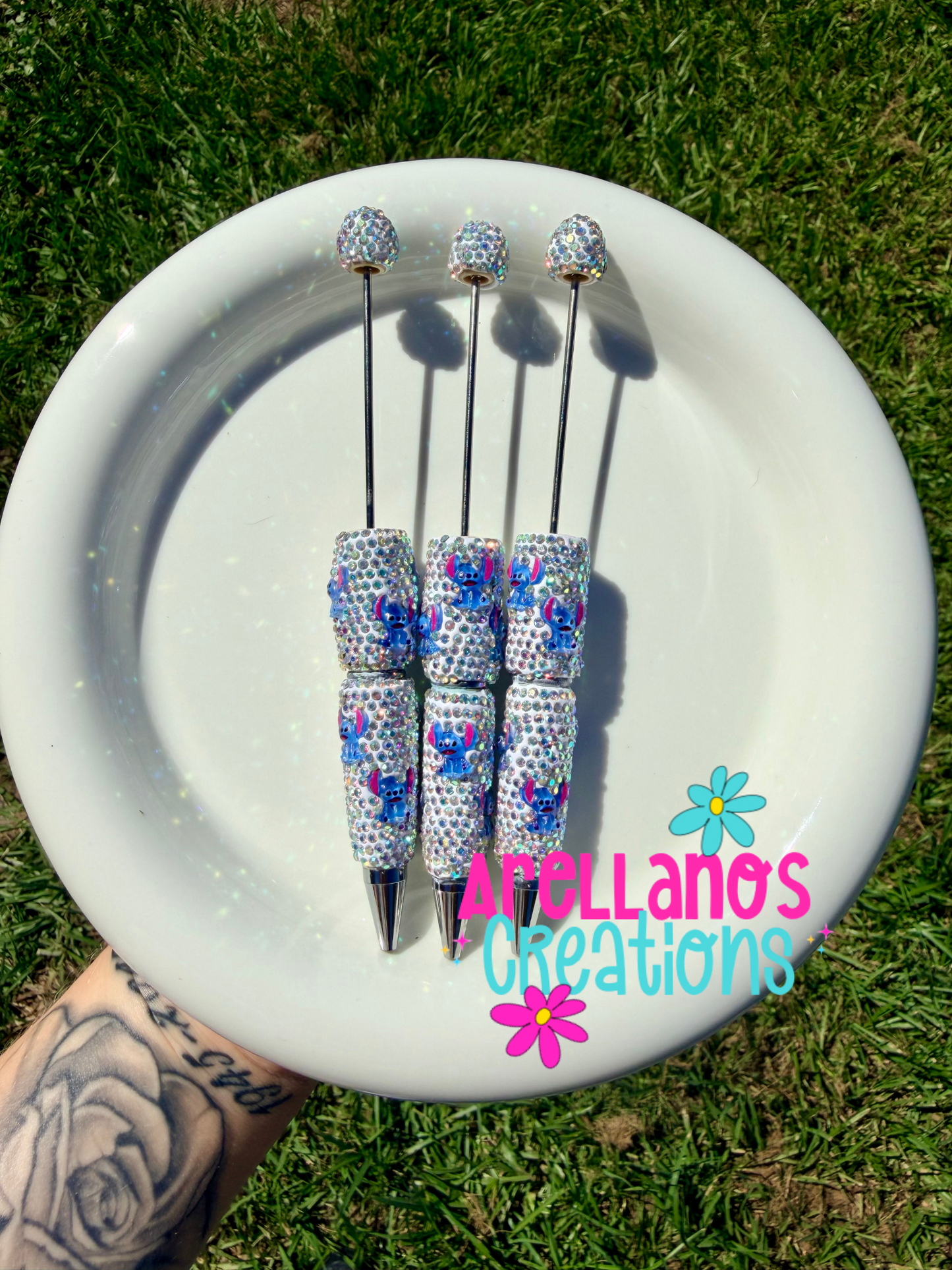 Blue alien - super blingy rhinestone pen