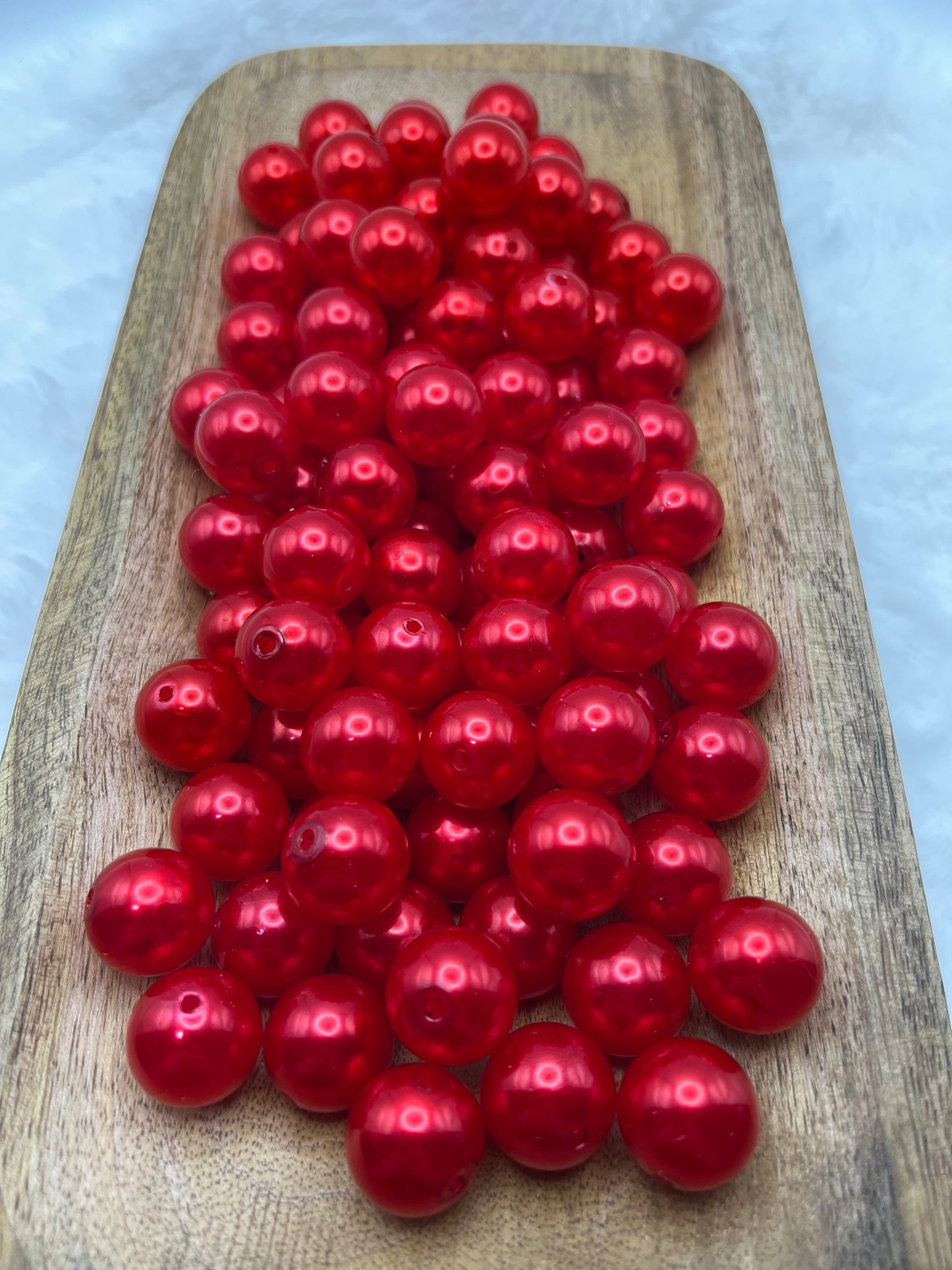 Cherry red 20mm shiny bubblegum beads