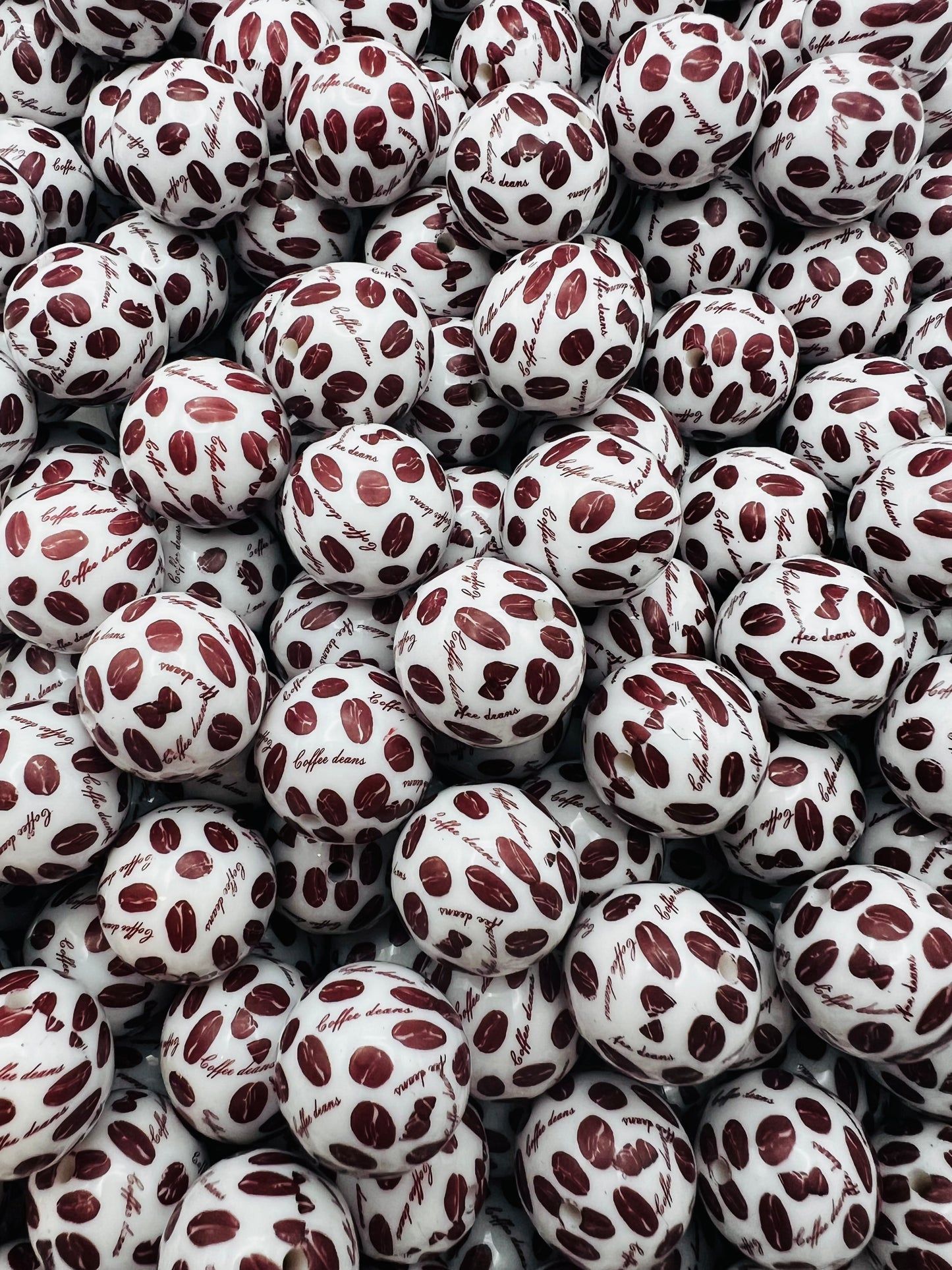 20mm coffee bean bubblegum beads
