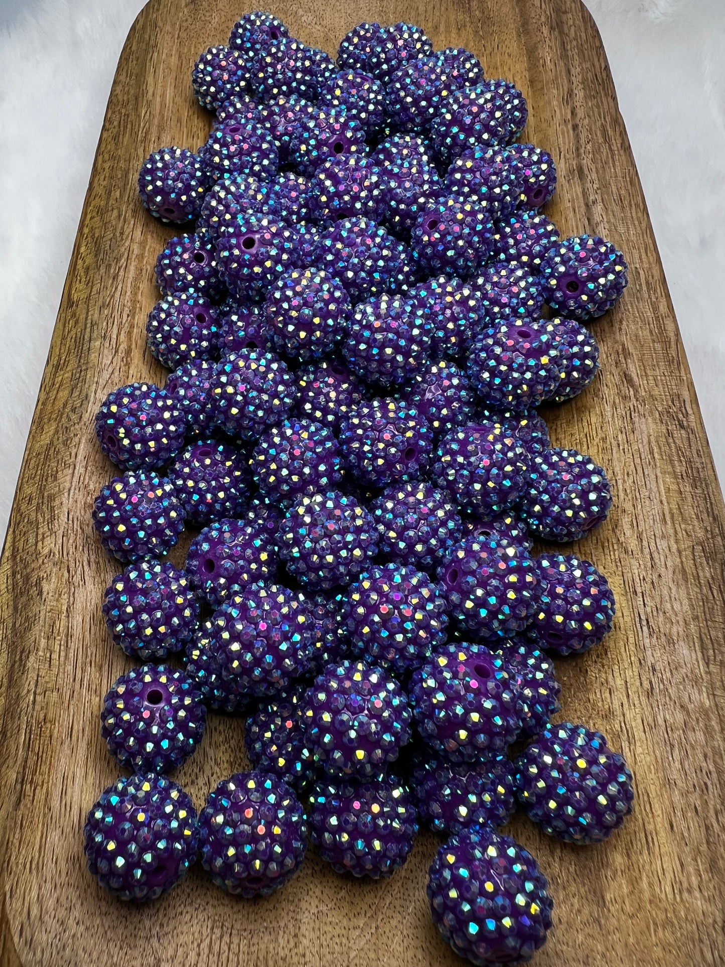 Dark purple AB 20mm rhinestone beads