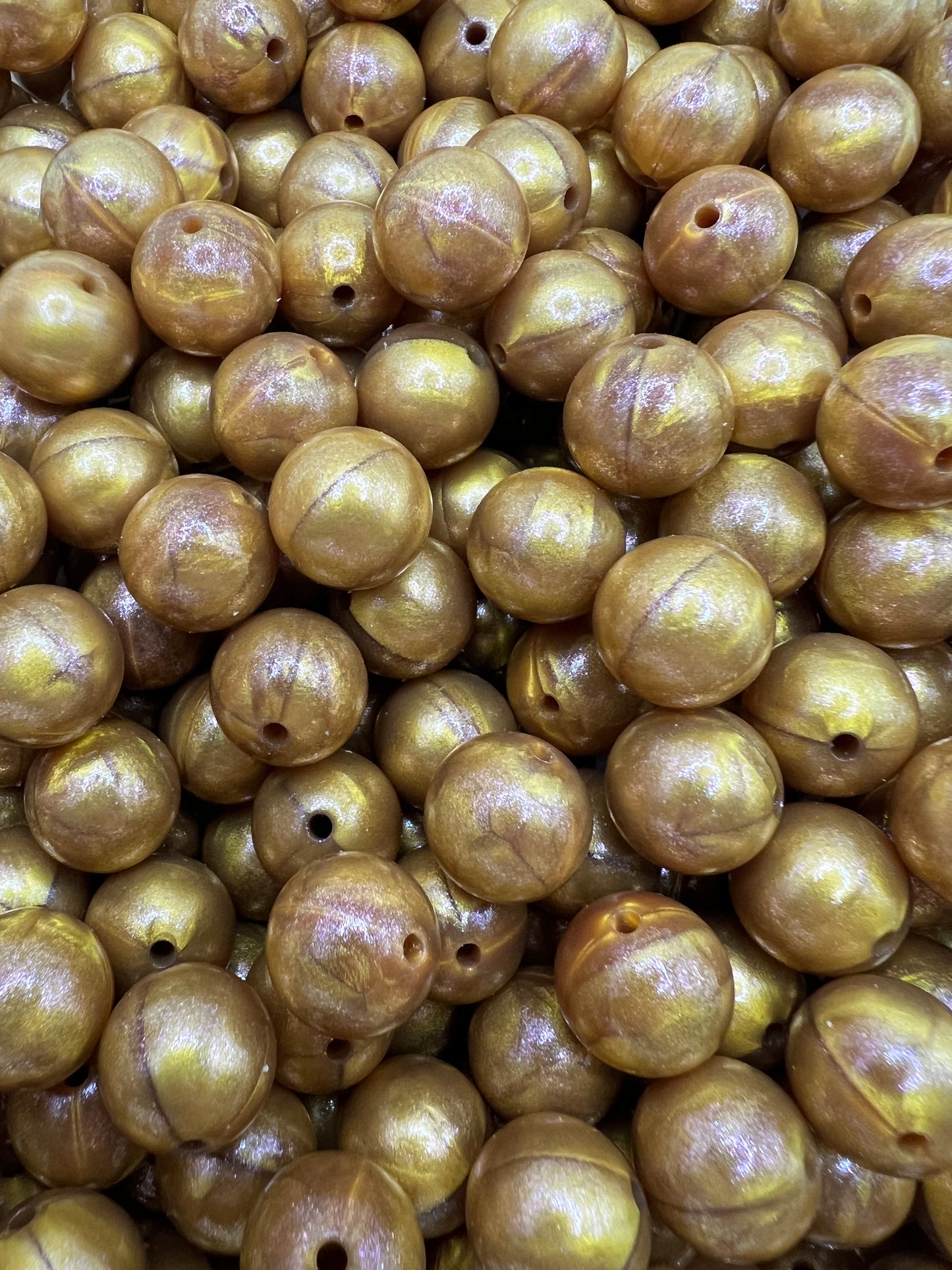 15mm copper opal silicone beads
