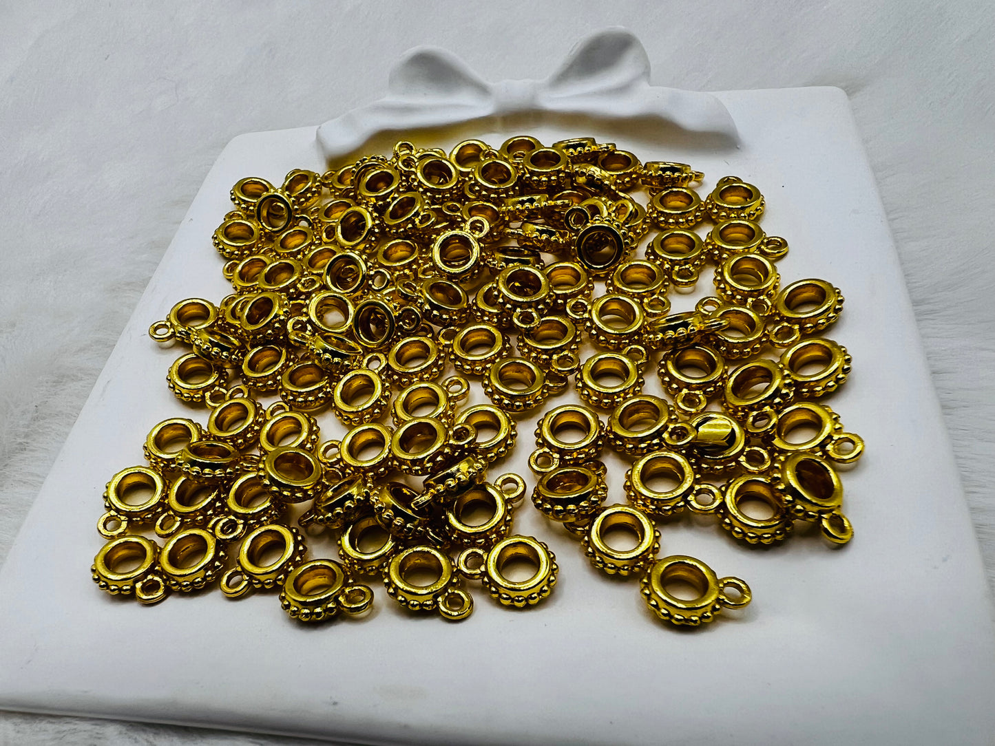 10mm gold bail bead spacers (pack of 5)