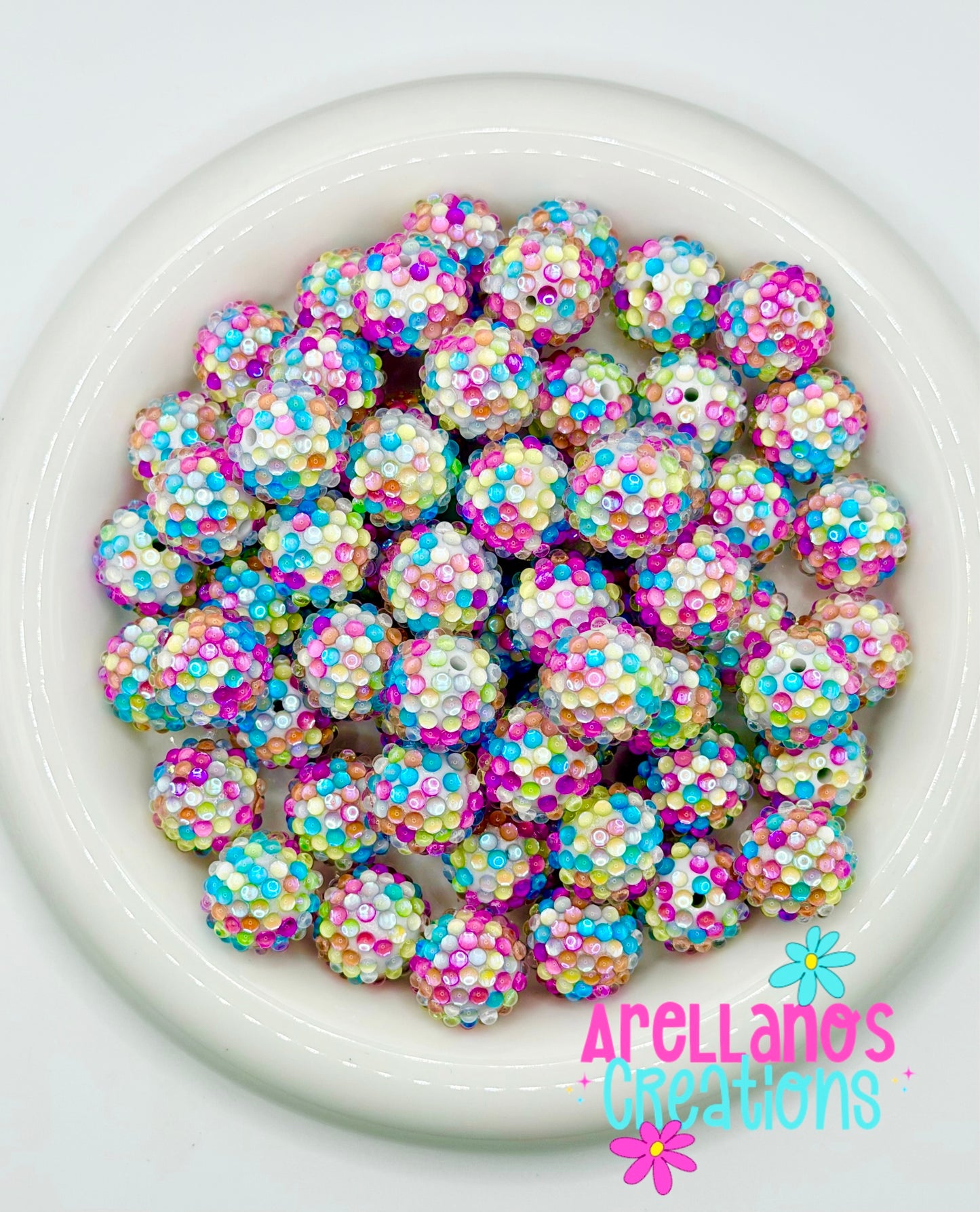 RB-185 Rainbow UV Fancy Rhinestone Beads (20mm or 16mm) 1ct