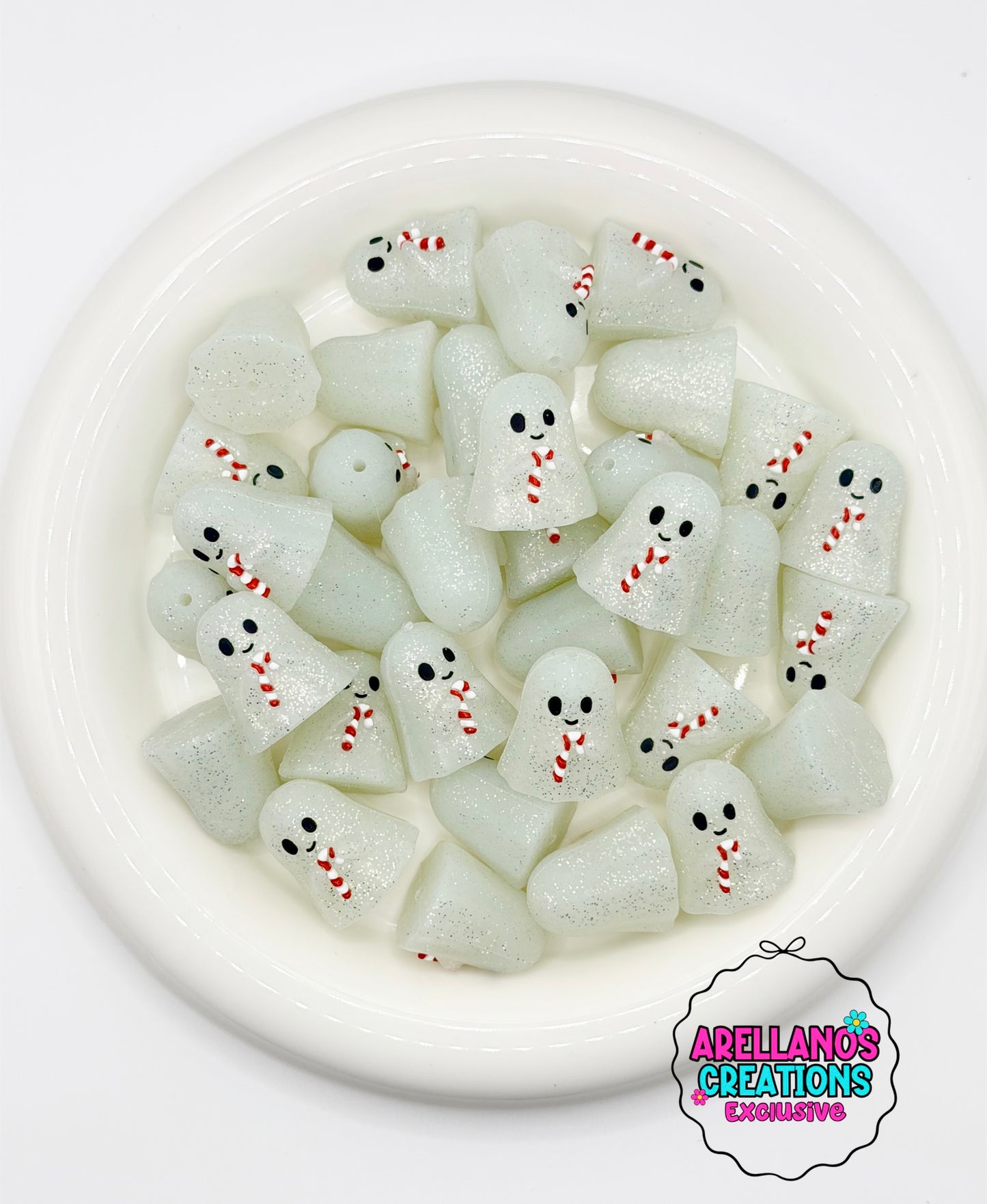 3D Candy Cane Ghost (Glitter/ Glows in the dark) EXCLUSIVE
