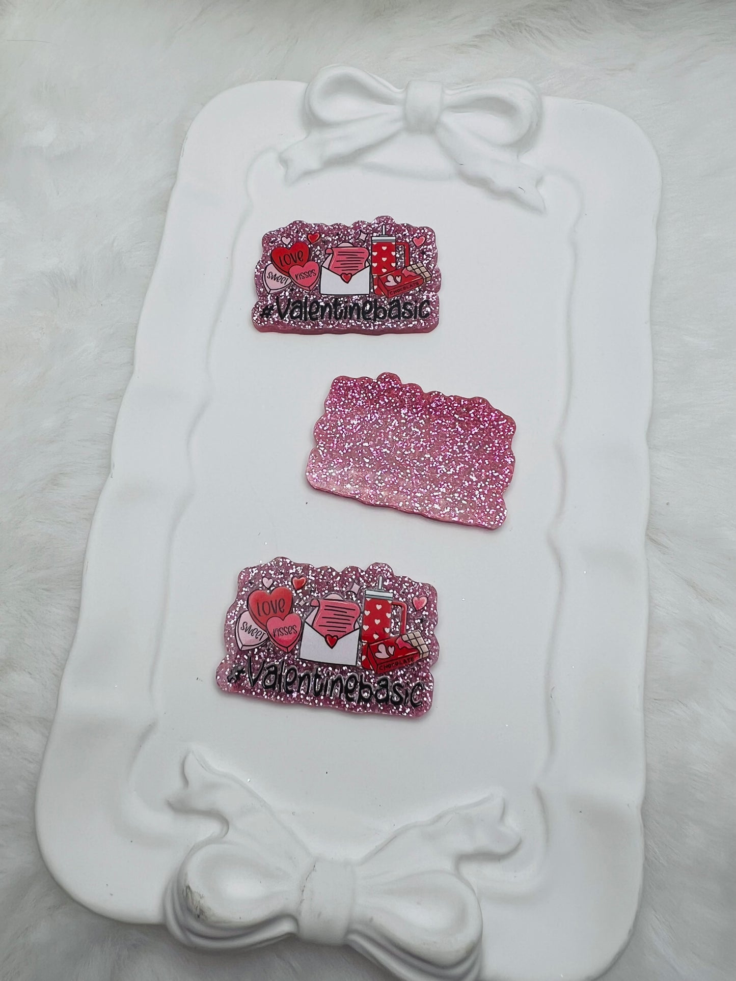 #Valentinebasic glitter flatback acrylic