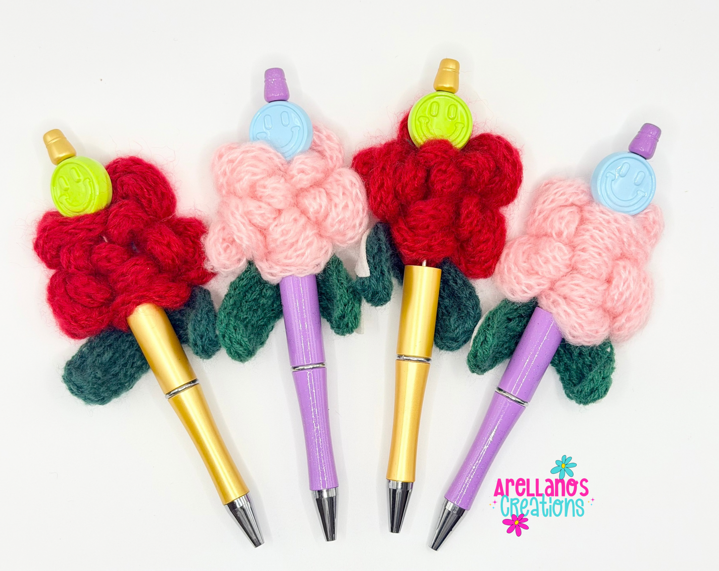 Pre-made knitted flower pens (WHOLESALE PRICE) 1PC