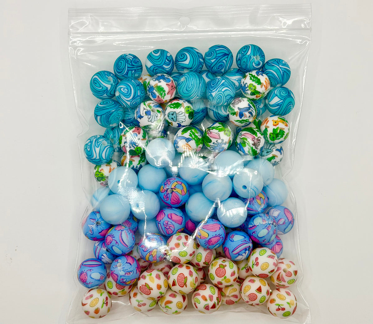 Summer vibe mix 100ct 15mm silicone beads