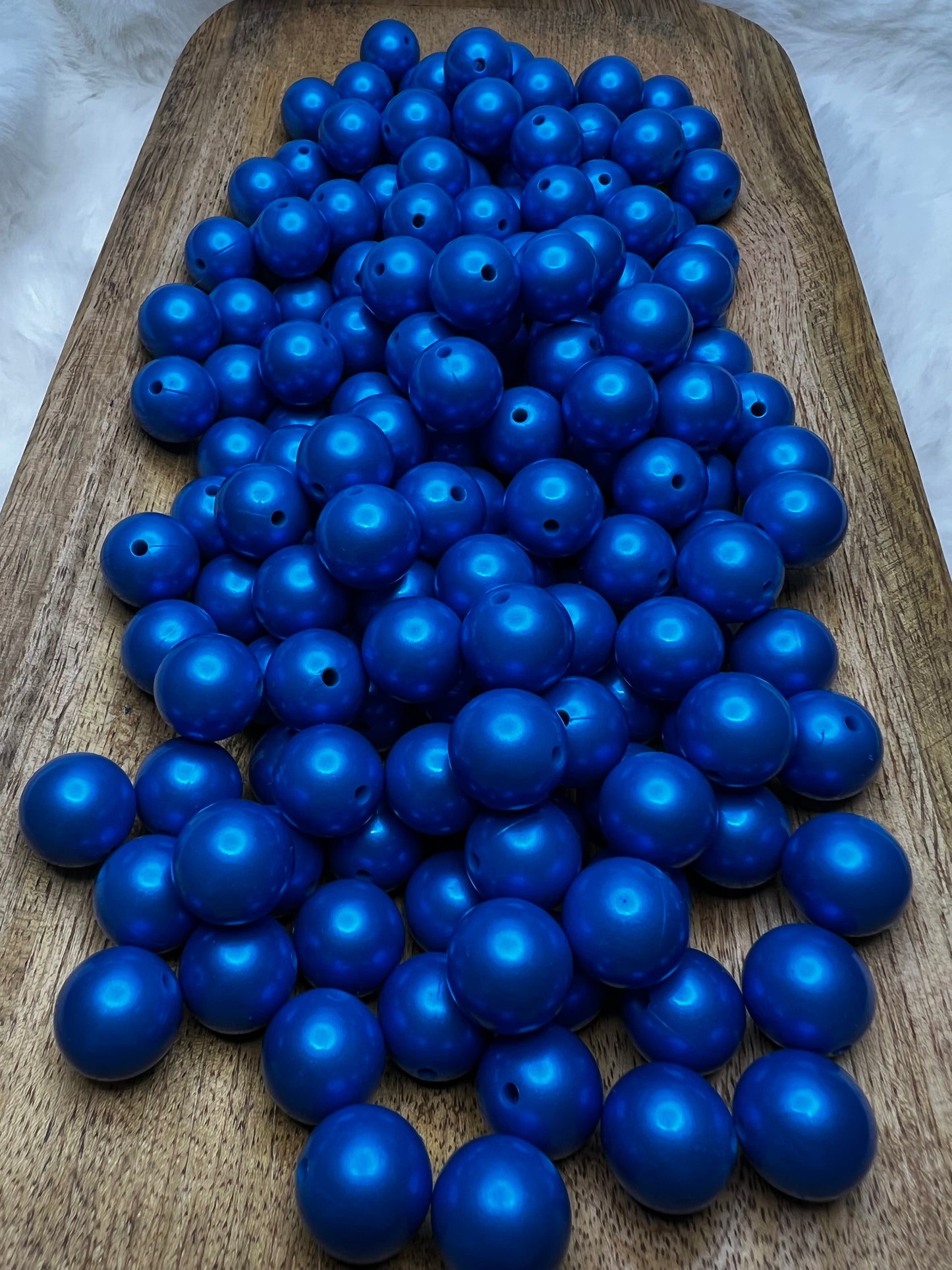 15mm Royal blue shimmer silicone beads