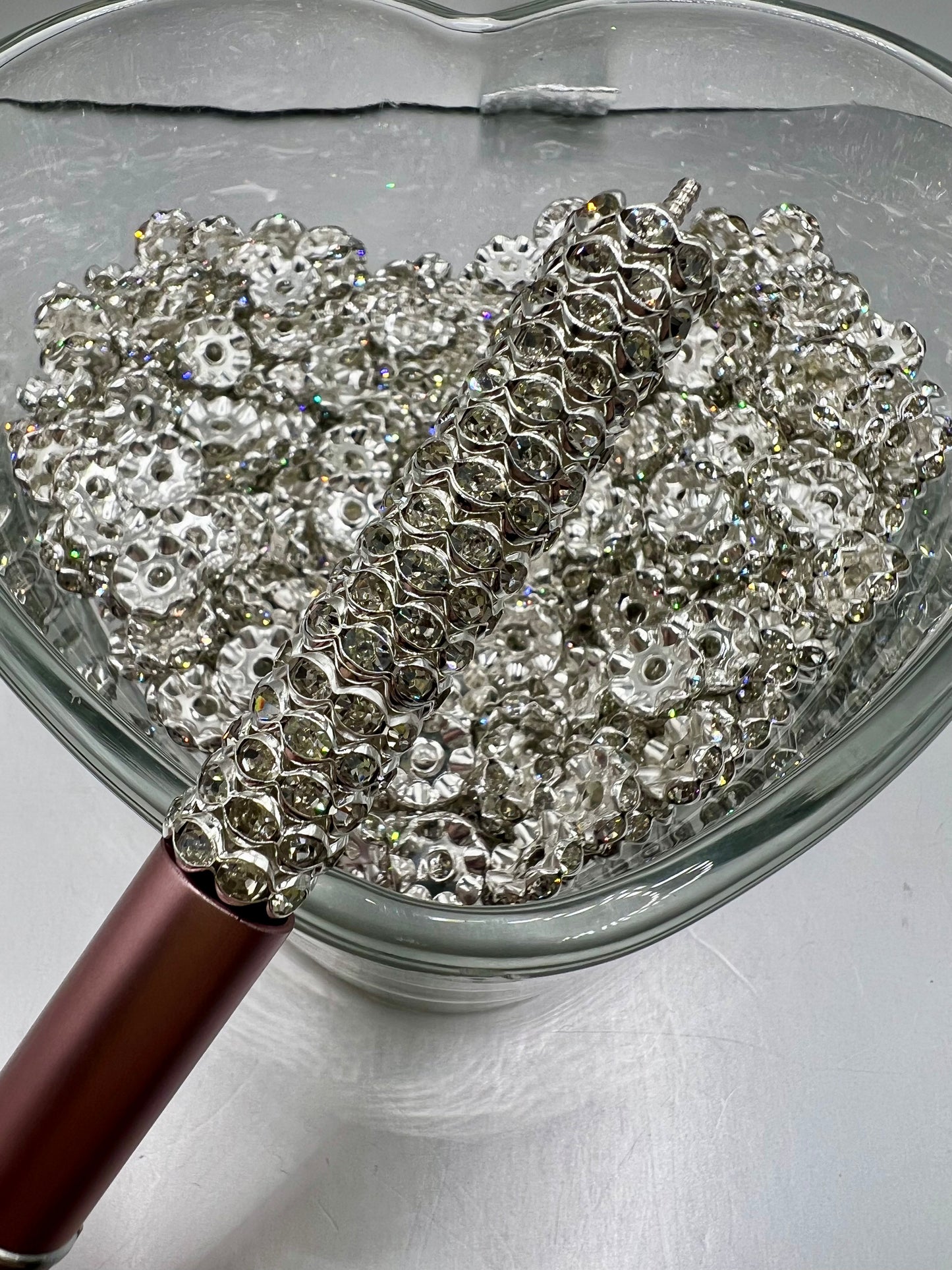 12mm Wavy Rhinestone Spacers - 10 Pack