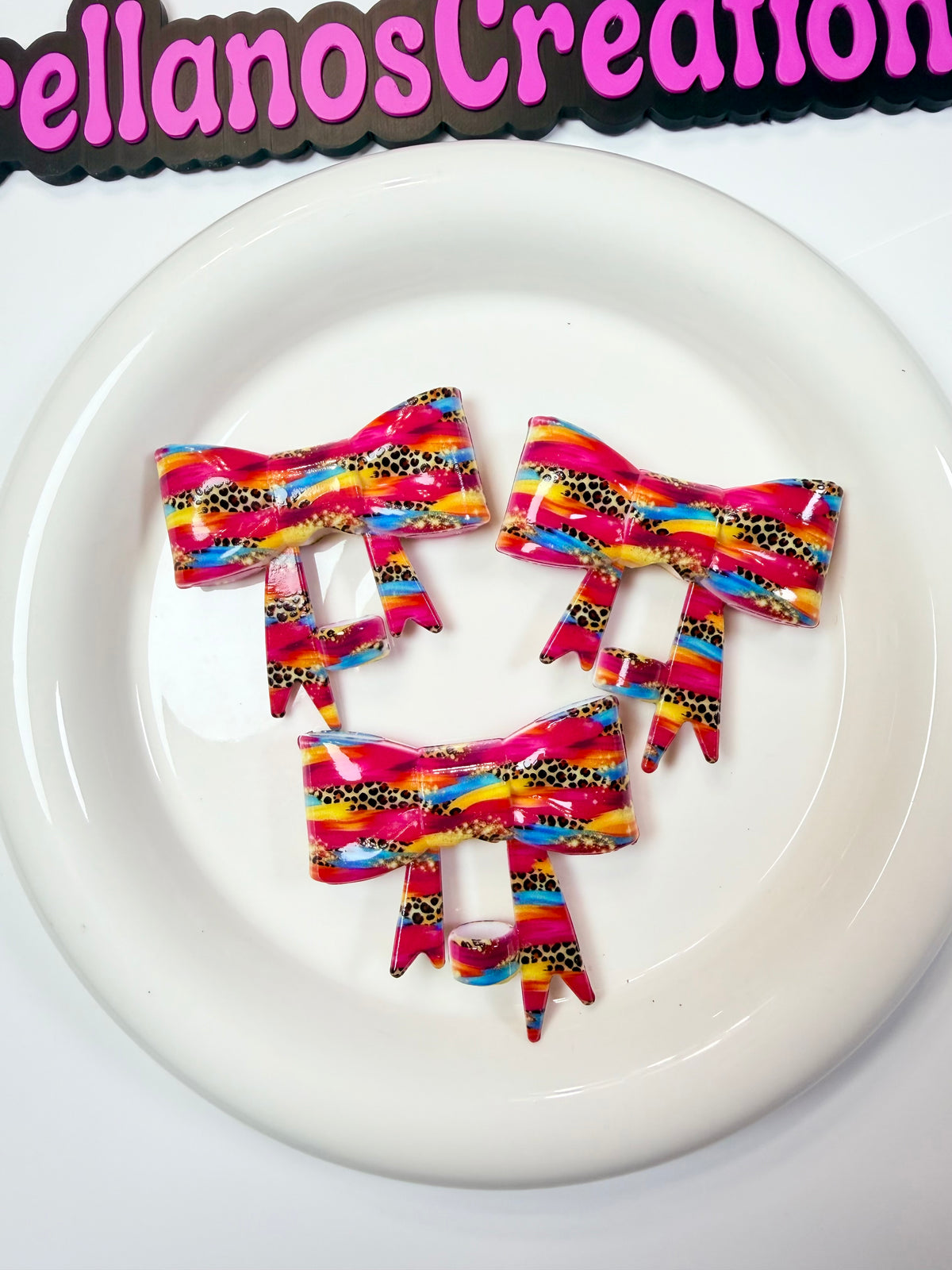 #264 Color Me Wild Large Shiny Bow Straw Topper EXCLUSIVE (1ct)