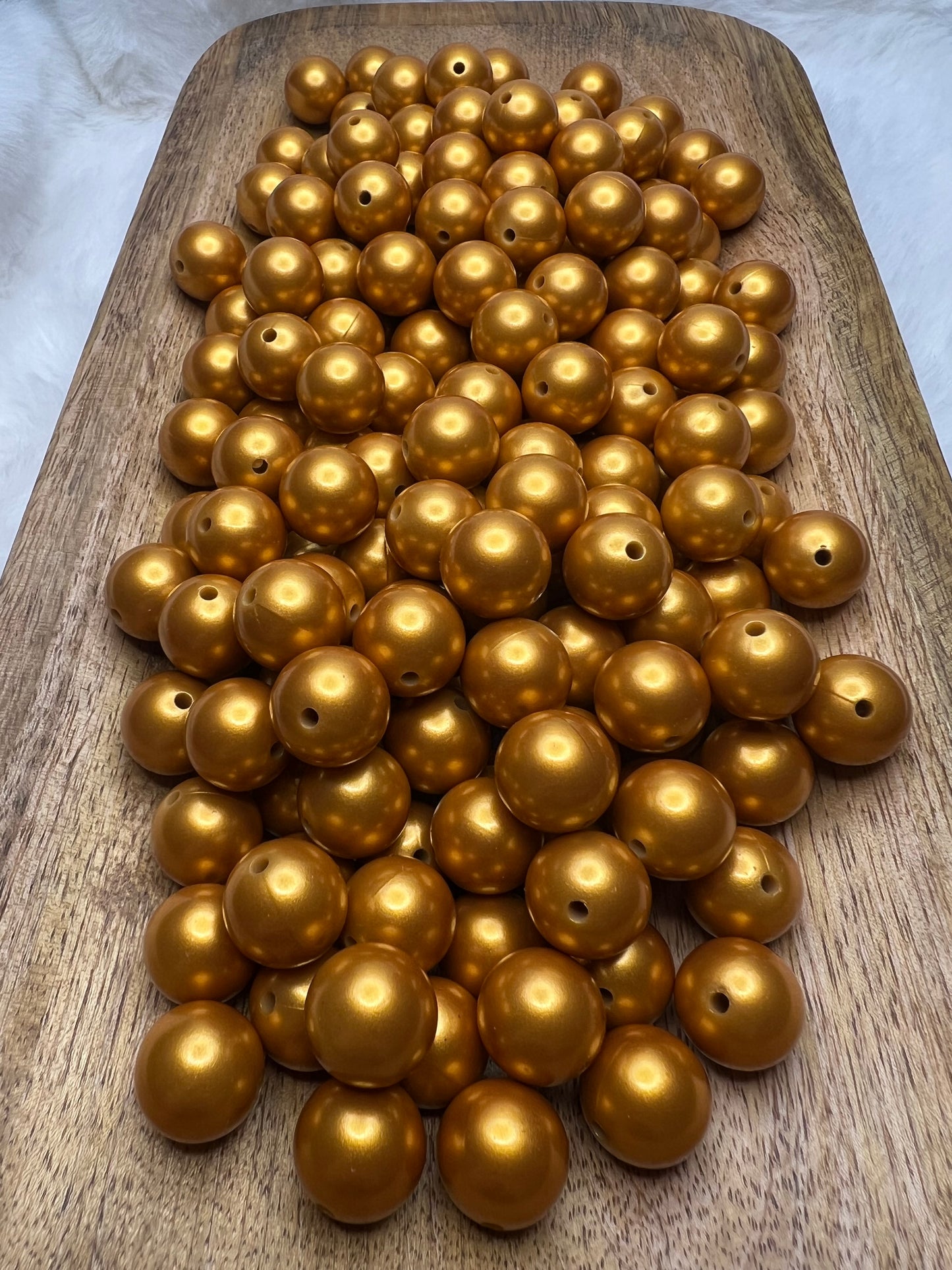 Copper 15mm shimmer silicone beads (sold individually)