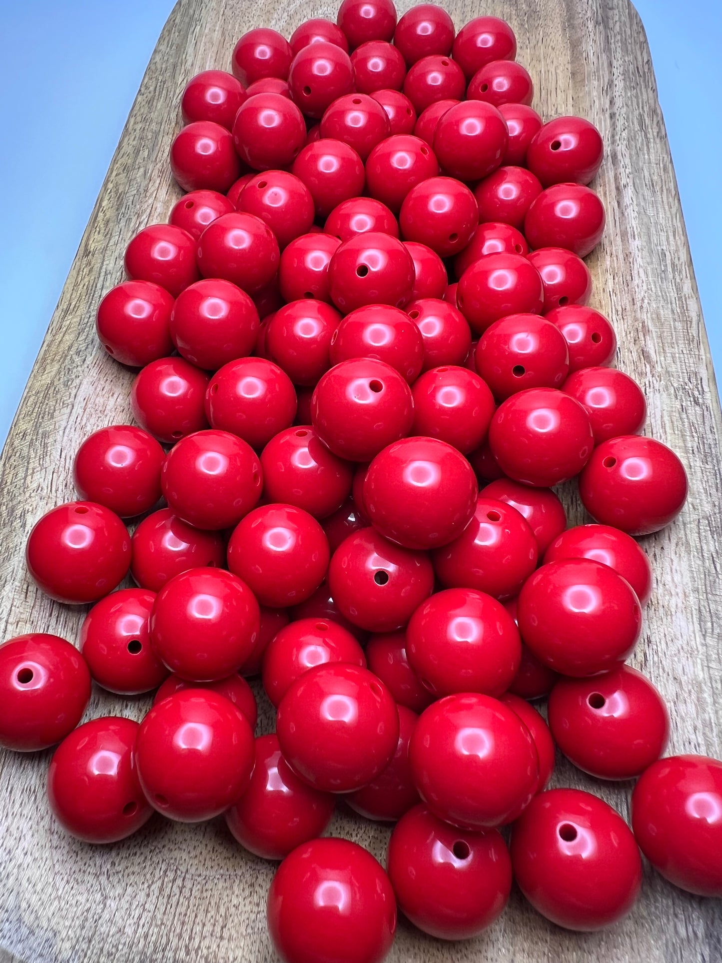 Cherry Red Solid 20mm Bubblegum Beads