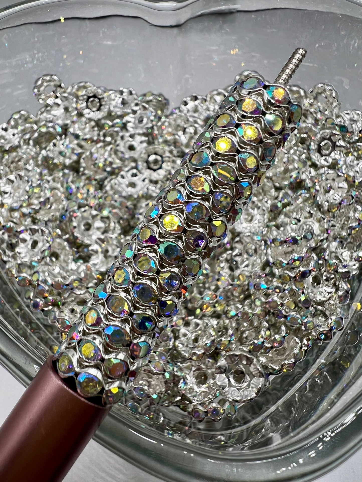 12mm Wavy Rhinestone Spacers - 10 Pack