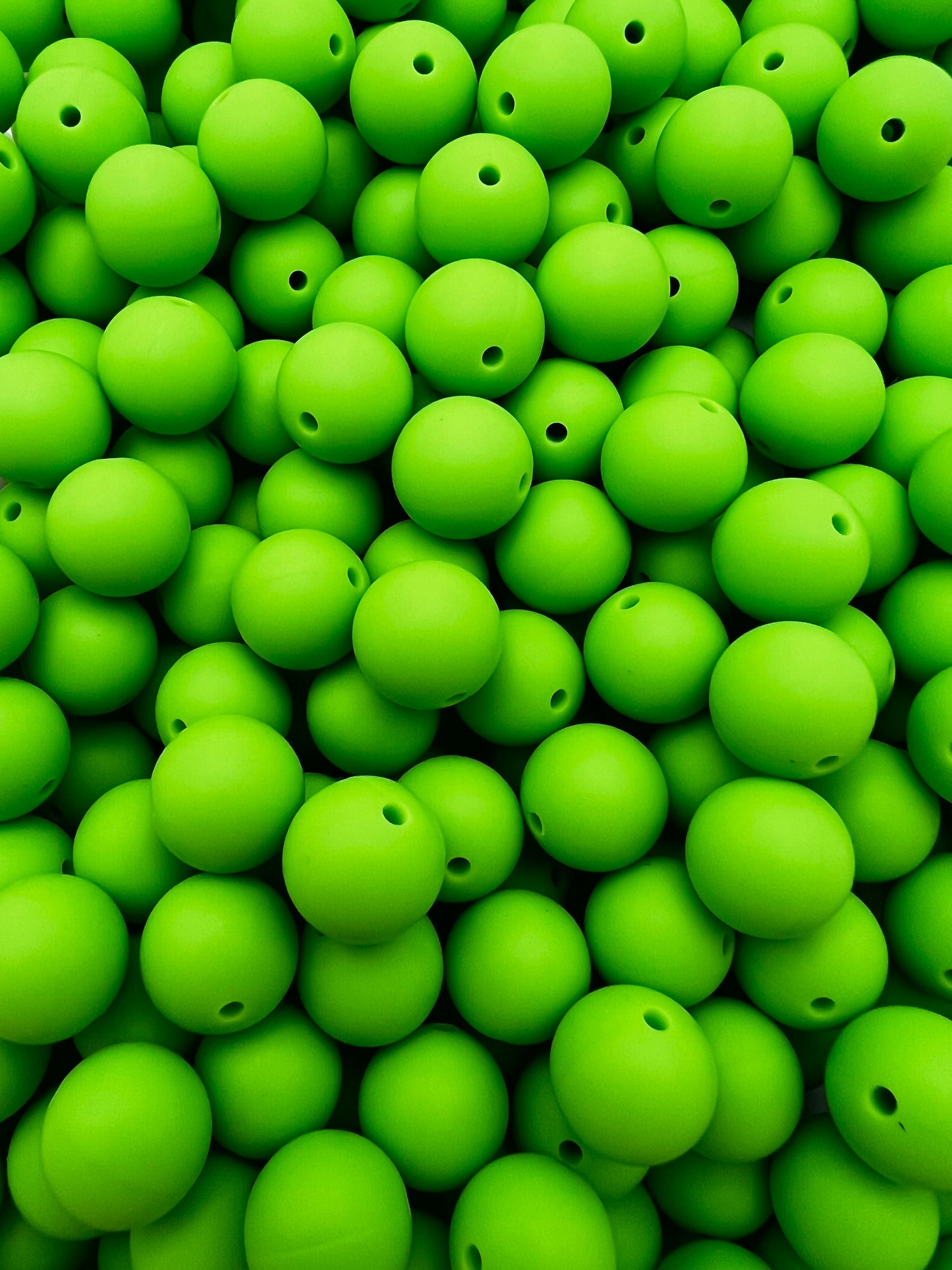 15mm lime green solid silicone beads