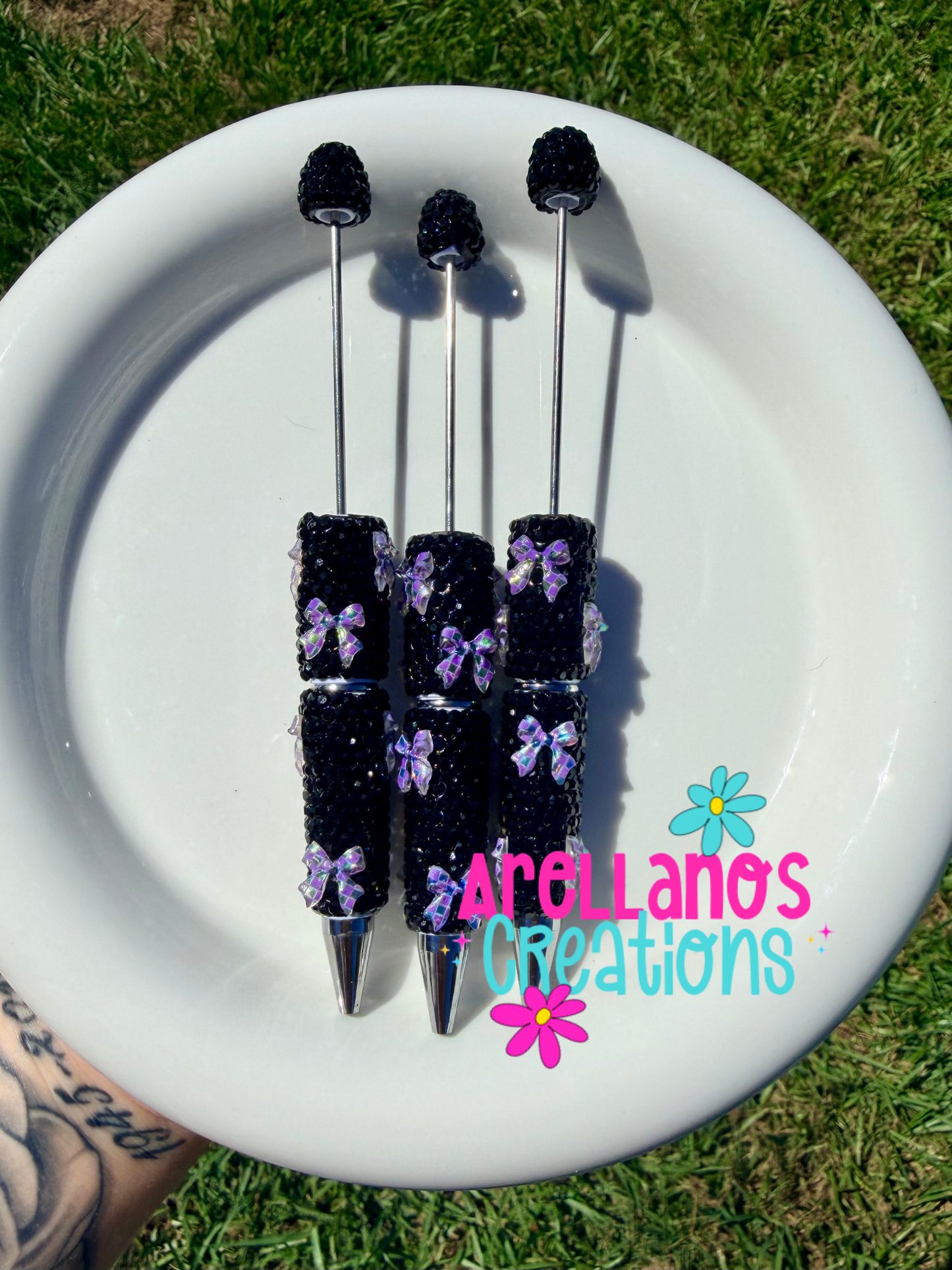 Purple bow - super blingy rhinestone pen