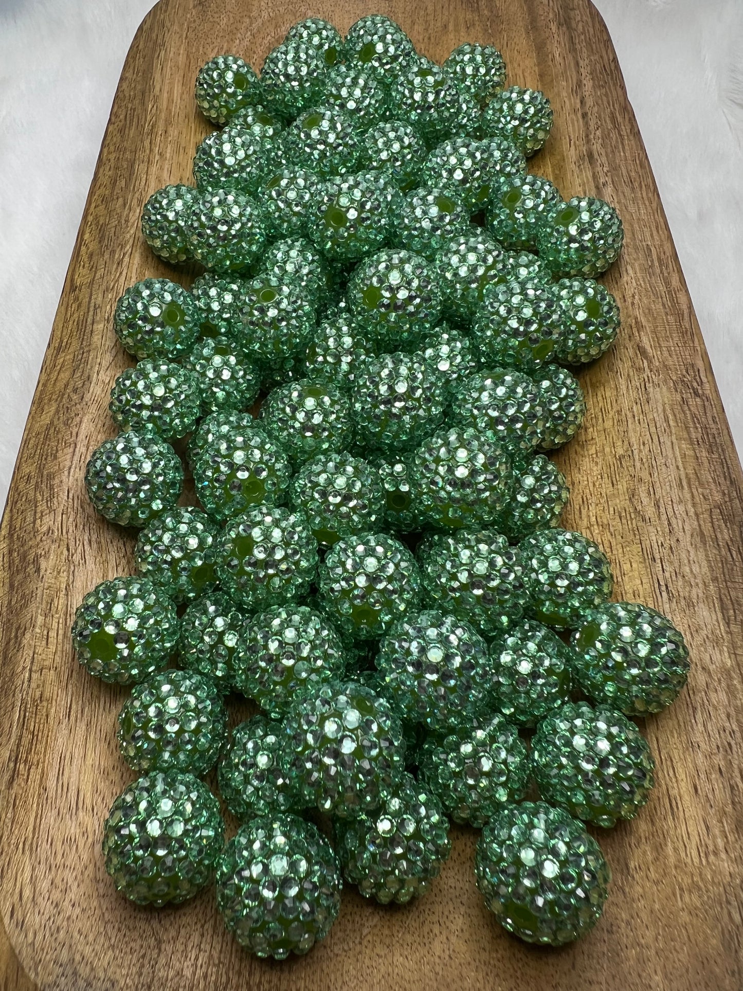 Pickle green 20mm rhinestone beads