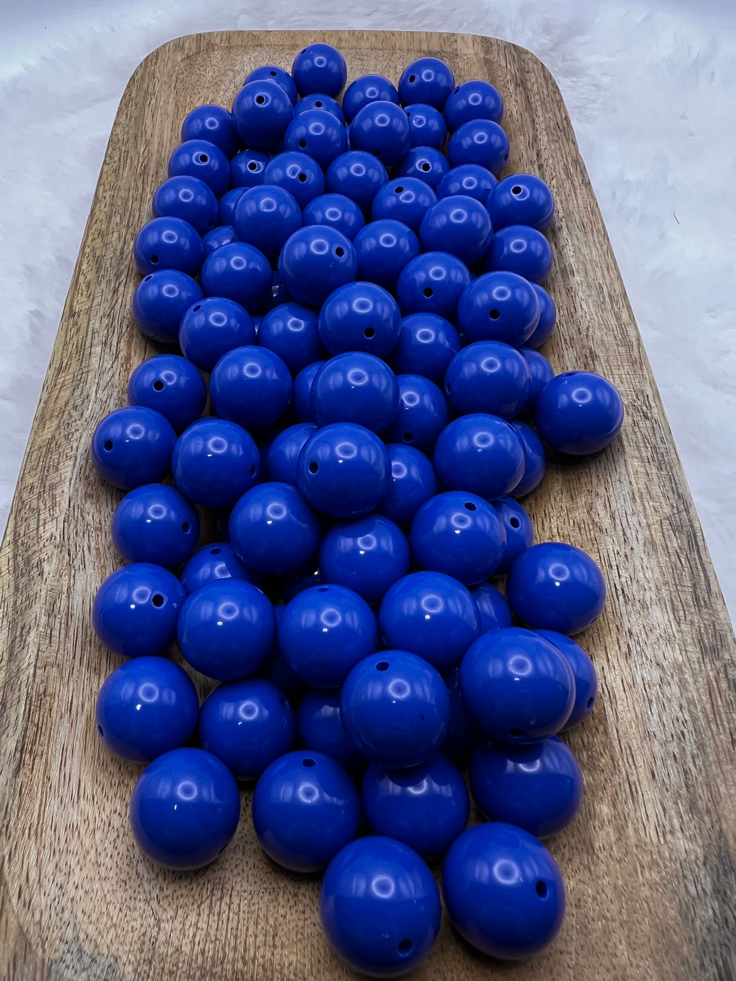 Royal blue 20mm solid bubblegum beads