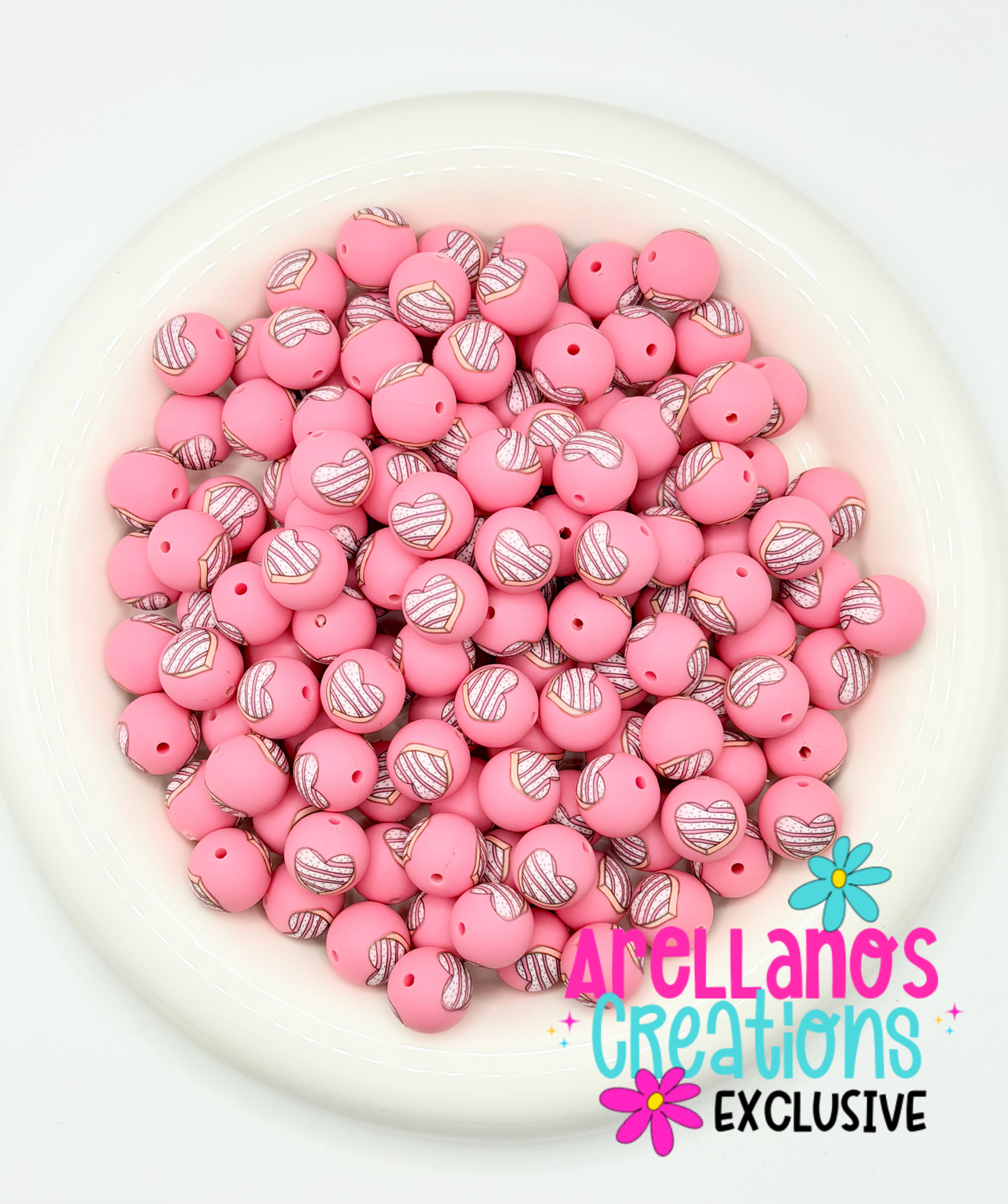 SP-219 Sugar Sprinkle Cookie Heart Silicone Beads EXCLUSIVE (1PC)