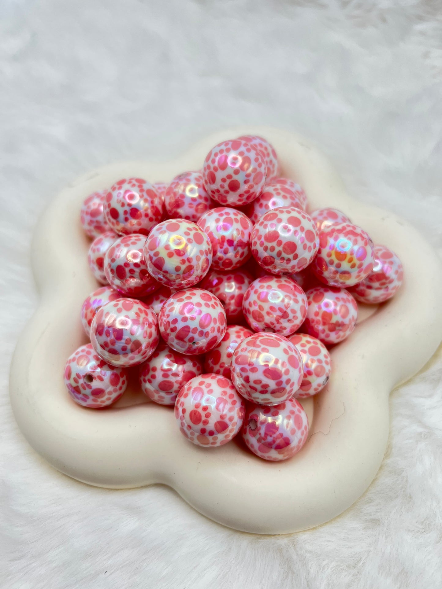 Paw print 20mm AB bubblegum beads (3 different colors)