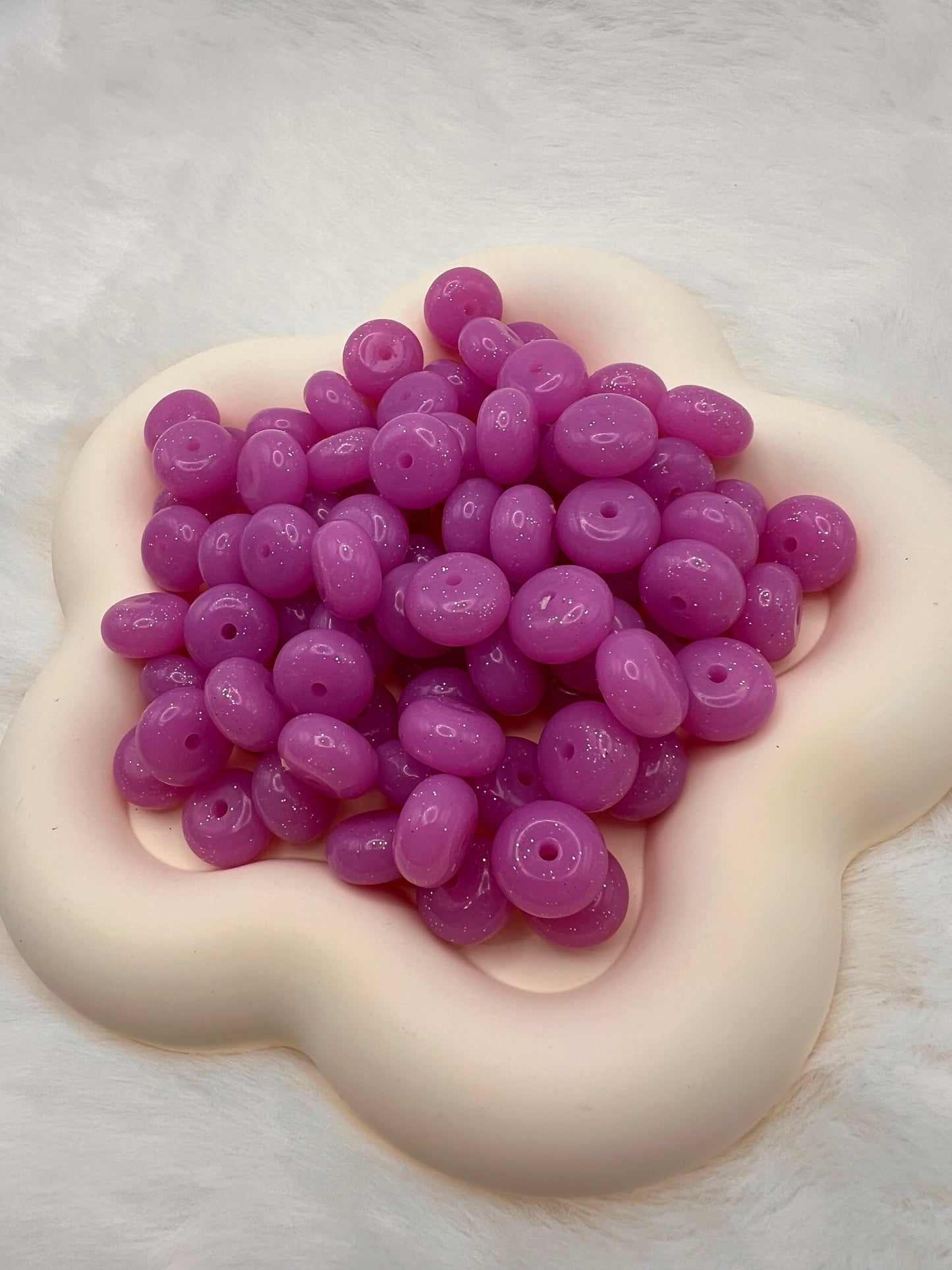 14mm grape shiny glitter silicone abacus spacers
