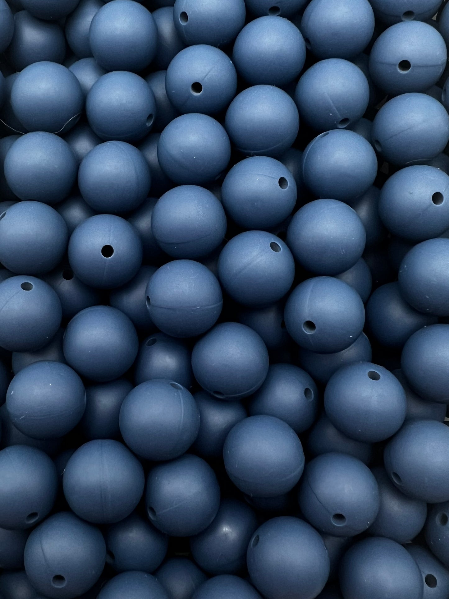 15mm navy blue solid silicone beads