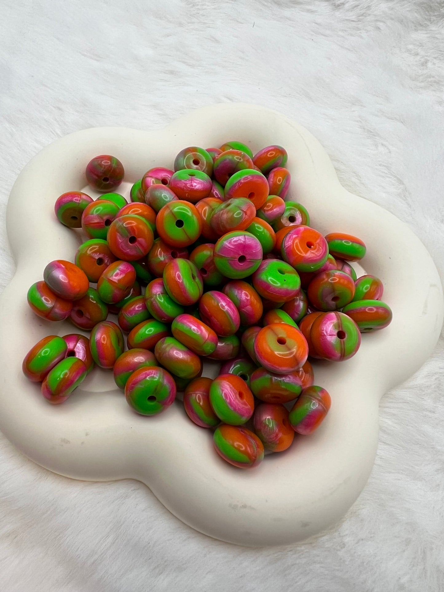 14mm spooky shiny swirl abacus spacers