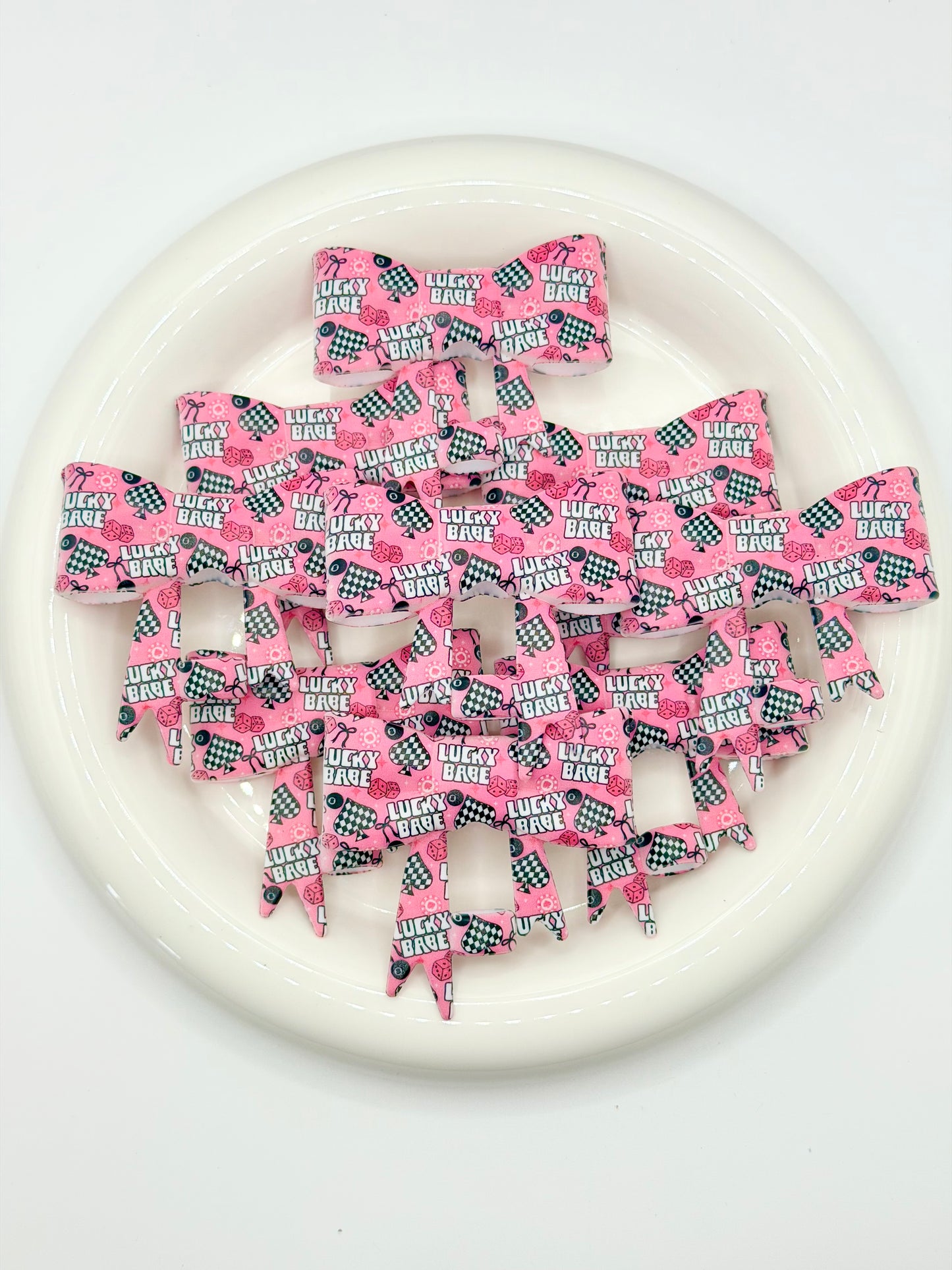 #349 Lucky Babe Large Bow Straw Topper (1ct)