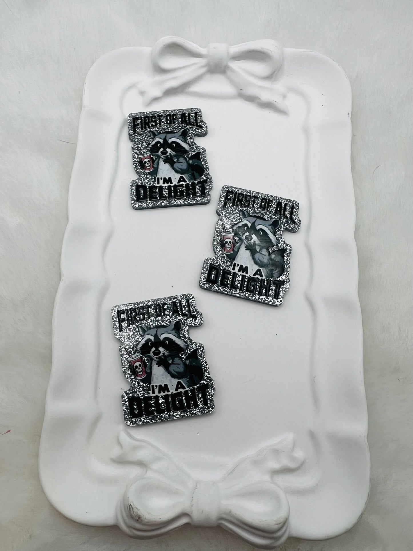 First of all I'm a delight glitter flatback acrylic