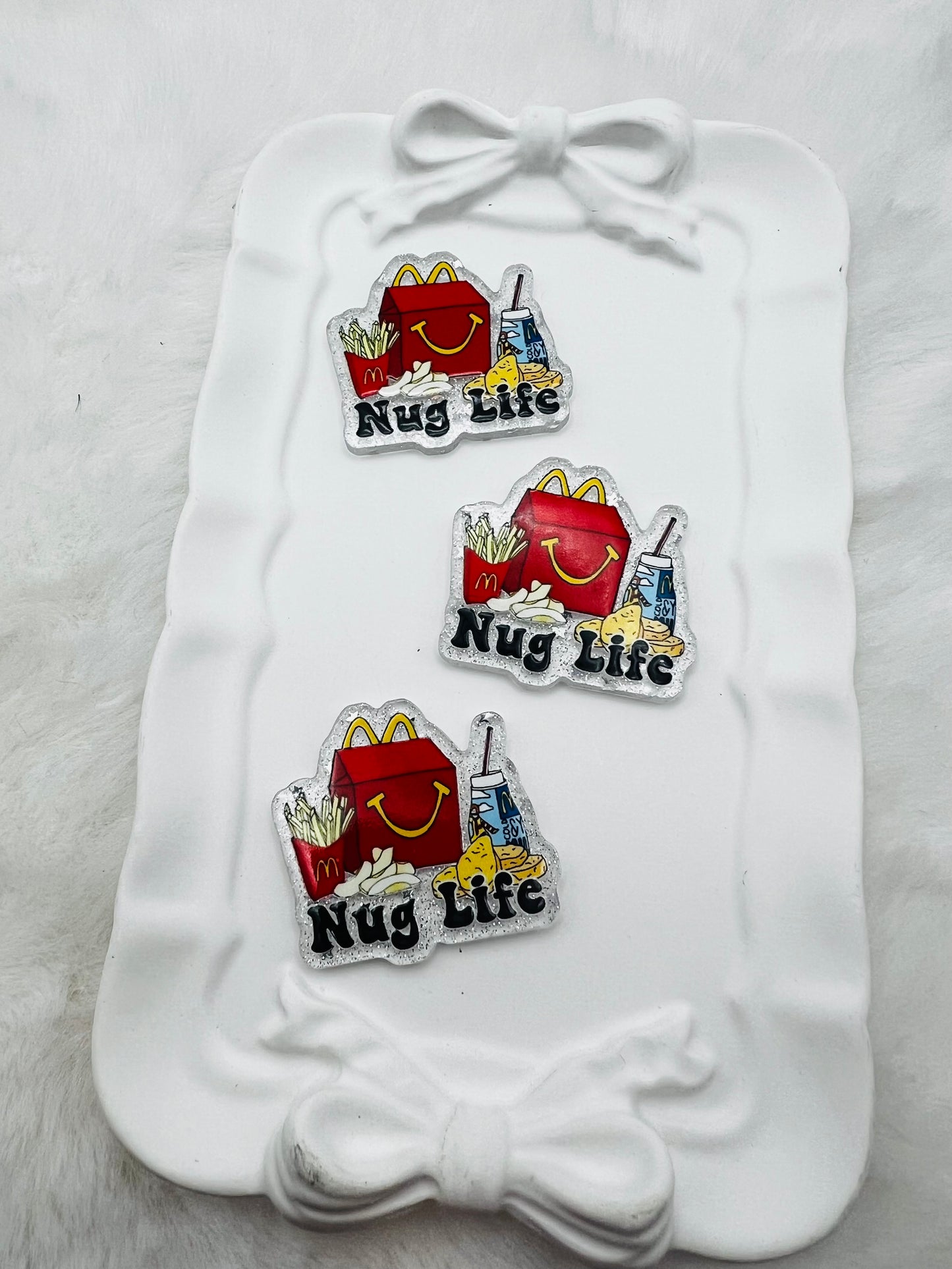 Nug life glitter flatback acrylic