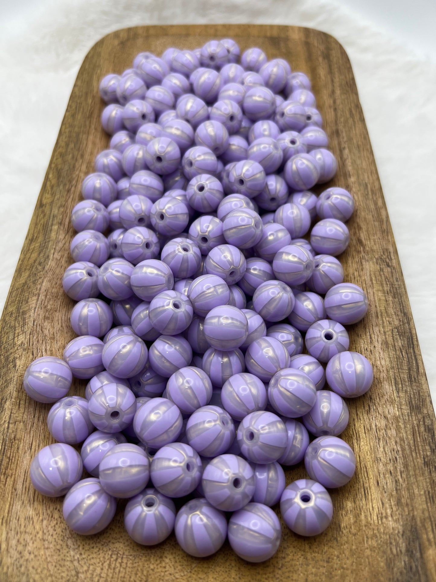 15mm glitter striped acrylic beads
