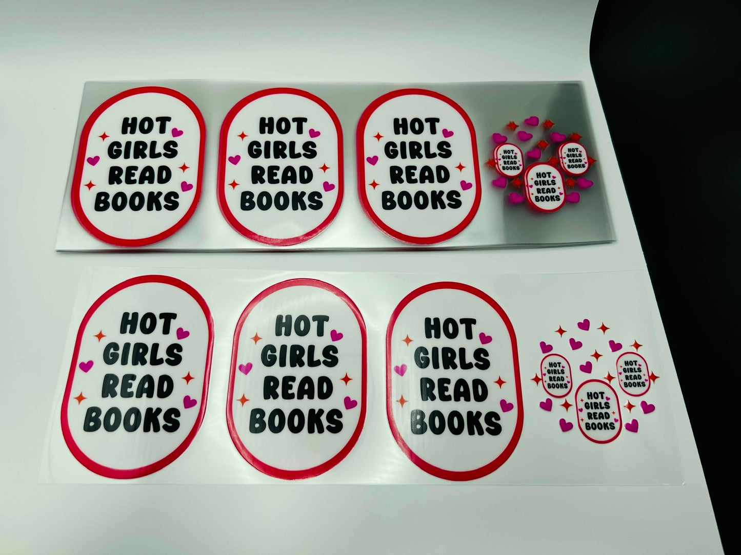 Hot girls read books 16oz UV DTF cup & lid decal