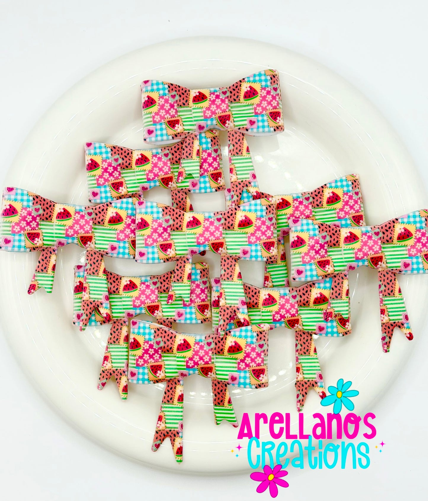 #238 Watermelon Patches Large Bow Focal