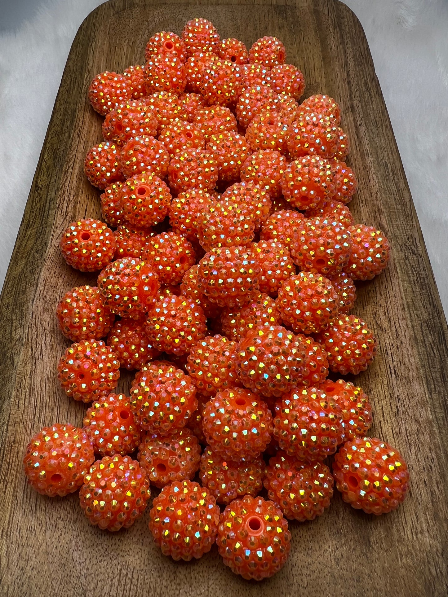 20mm Orange AB rhinestone beads