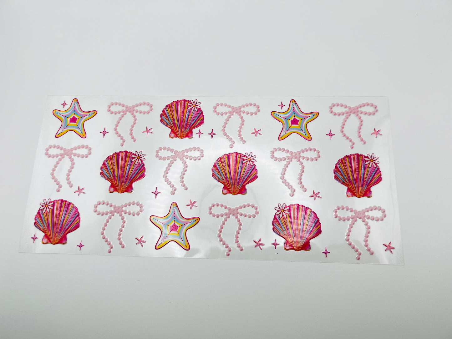 Seashells & bows 16oz UV DTF wrap