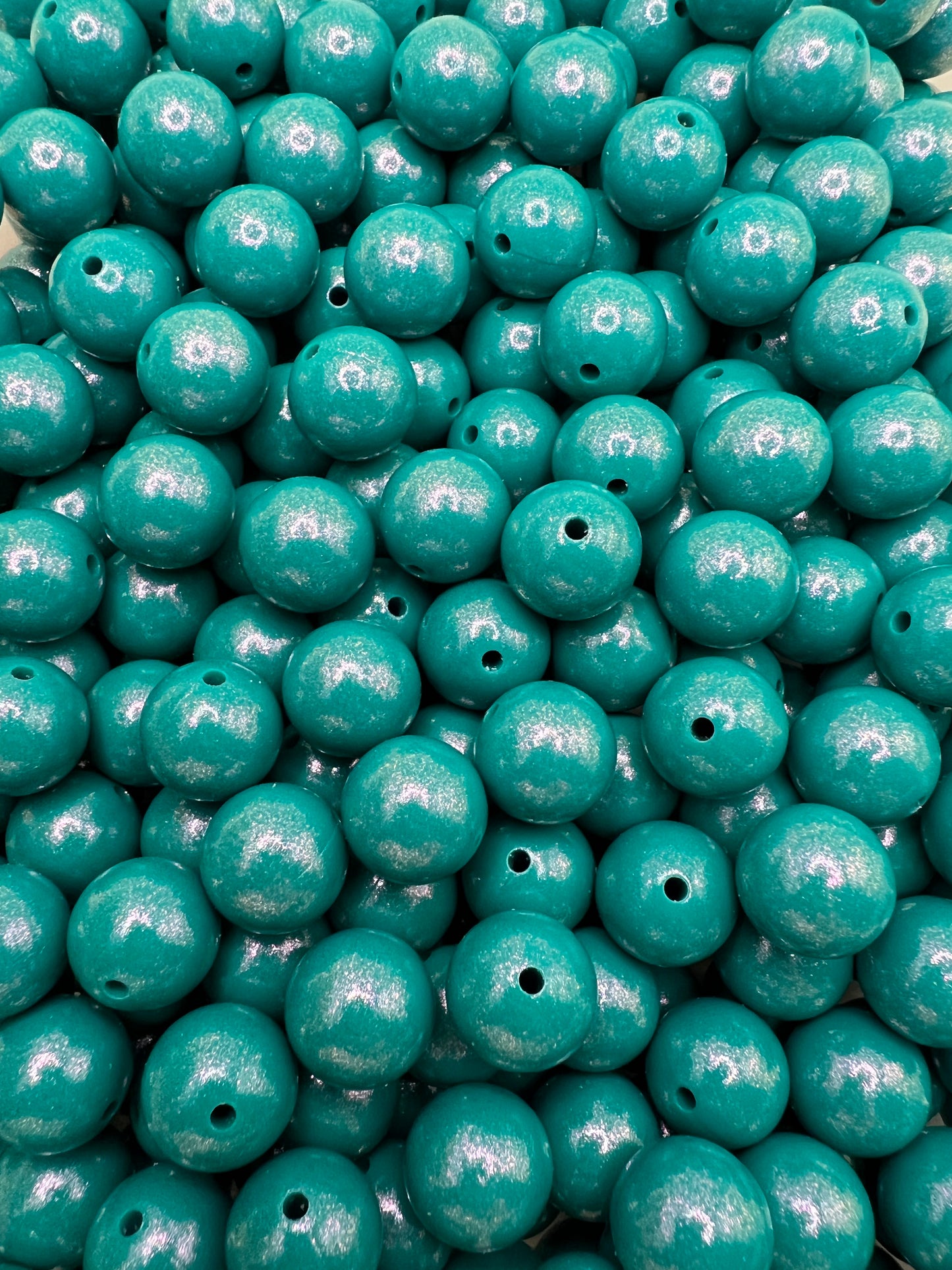 15mm teal opal silicone beads