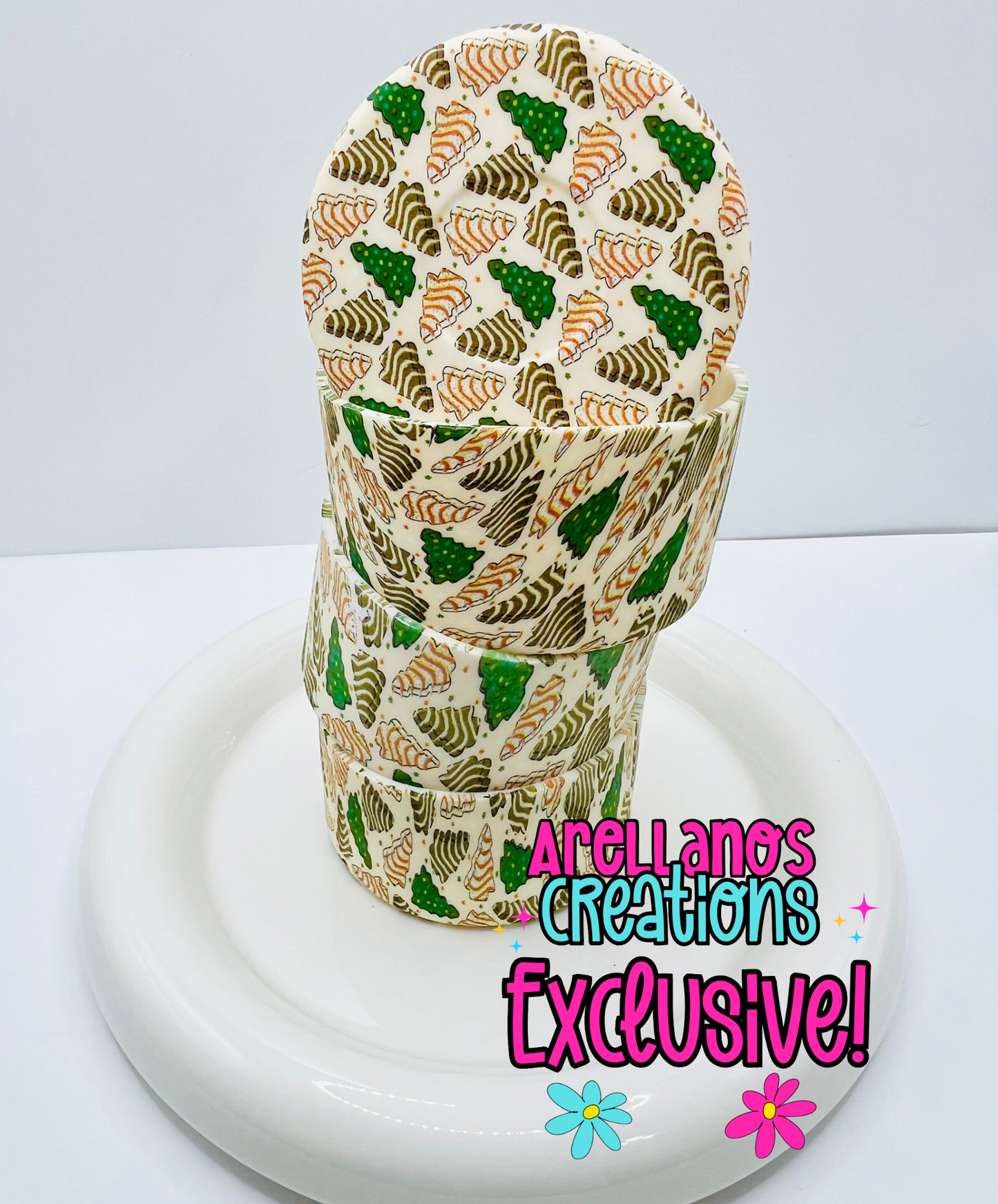 Christmas tree cake printed silicone tumbler boot EXCLUSIVE