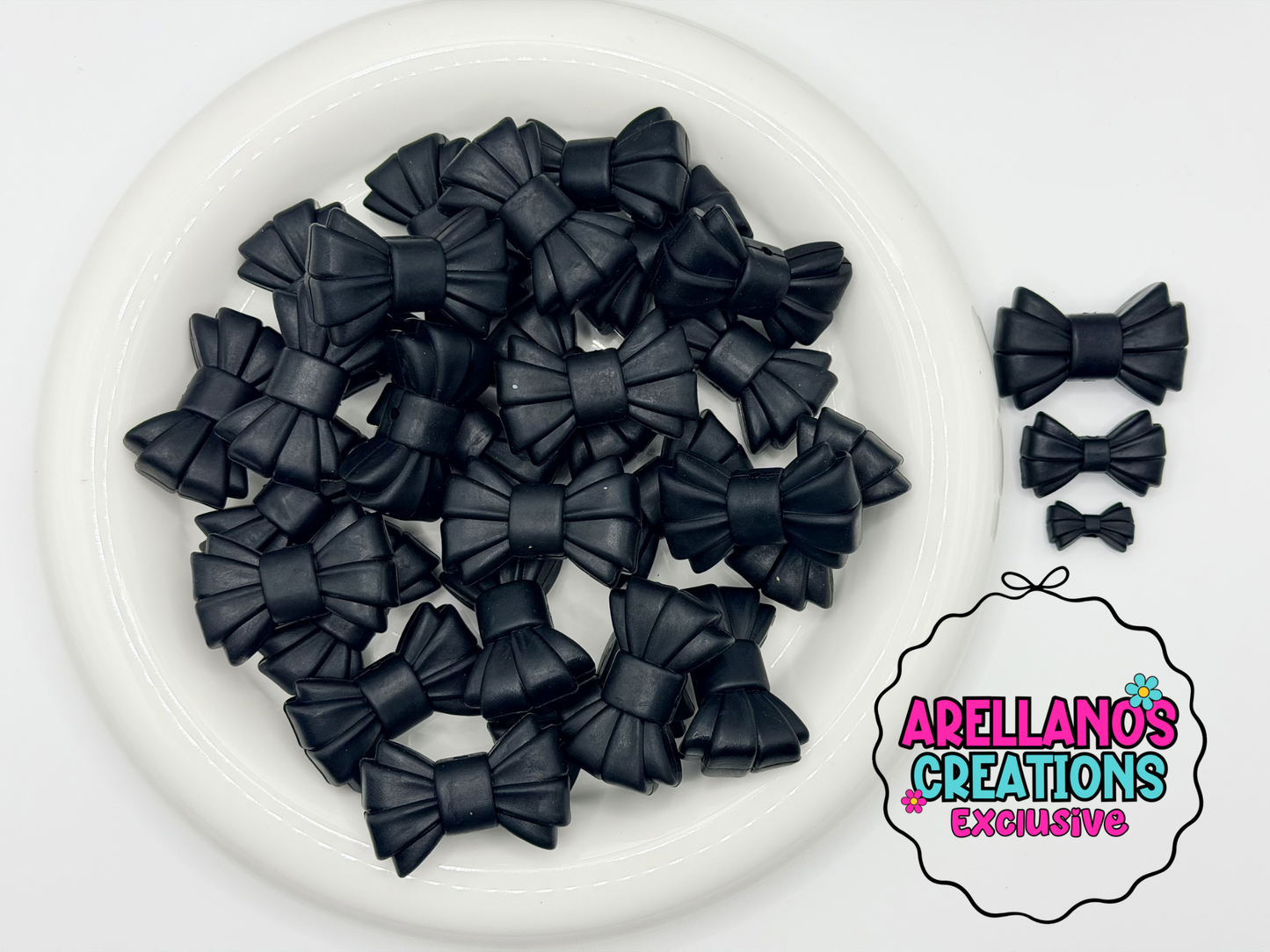 3D MEGA Black Ribbed Bow Focal EXCLUSIVE (1ct)