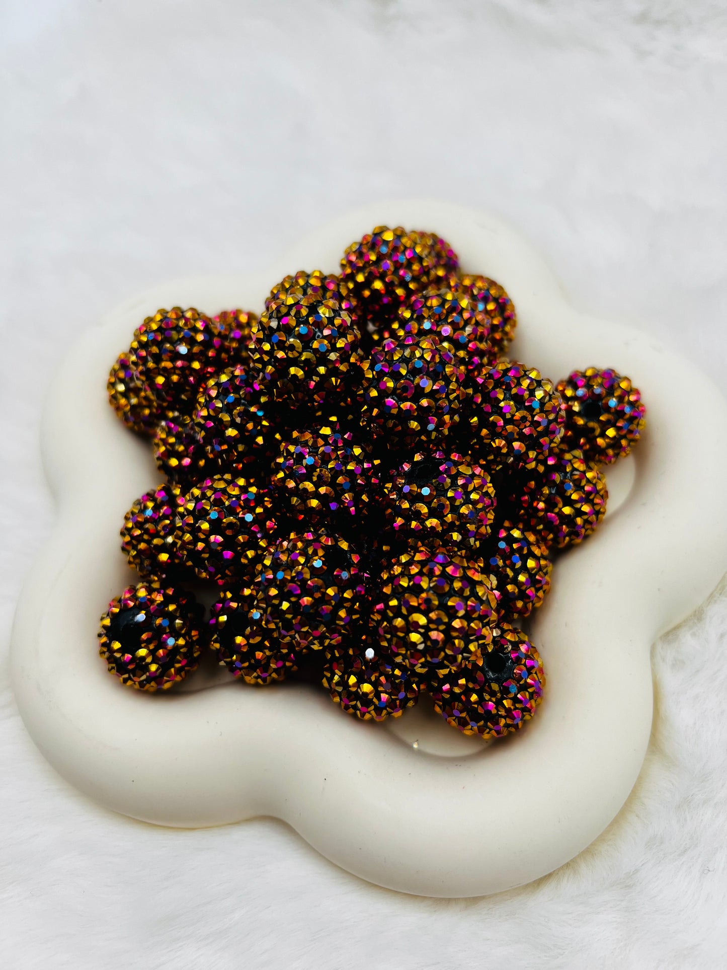 Chocolate 20mm AB rhinestone beads